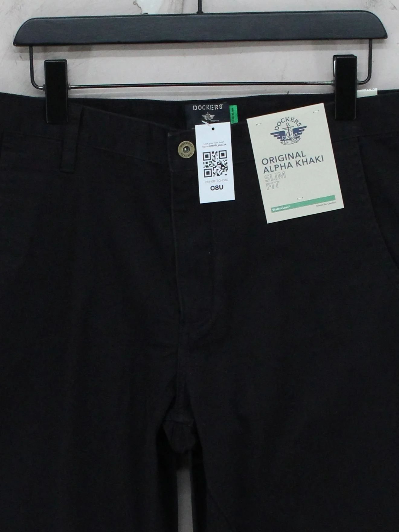 DOCKERS Men's Trousers W 33 in Black Cotton with Elastane Straight Chino - Image 3