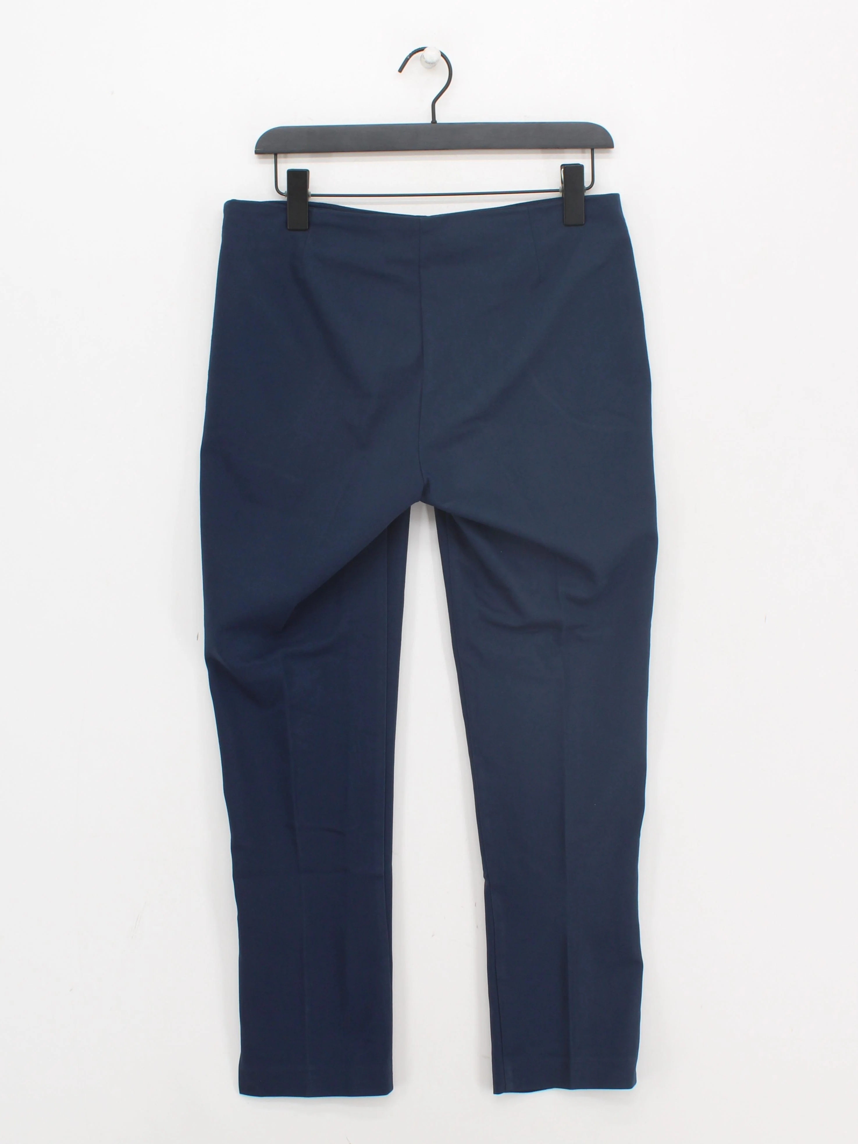 Donnaeffe Women's Trousers UK 16 Blue Polyester with Cotton, Elastane Chino - Image 2