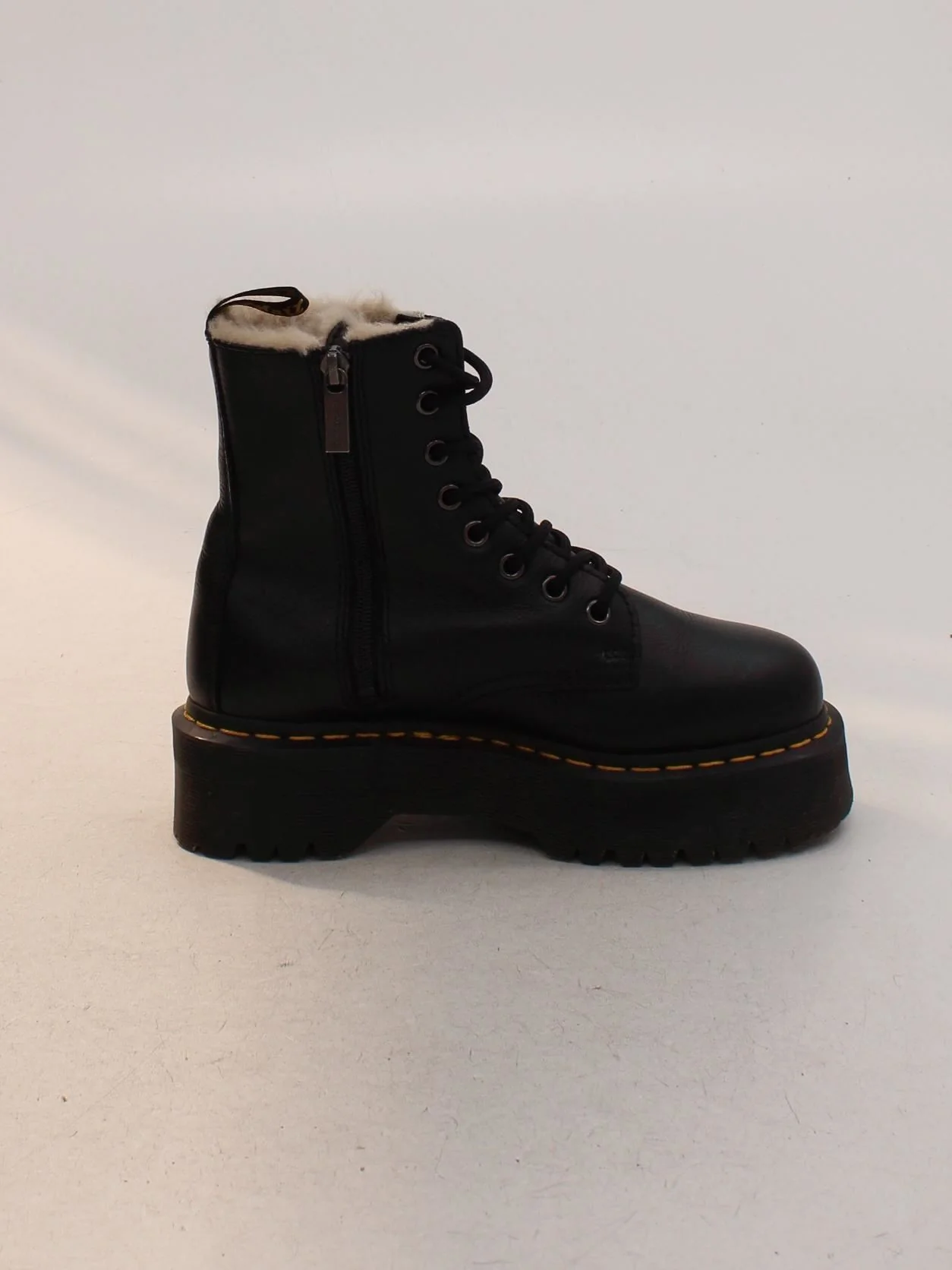 Dr. Martens Women's Boots UK 4 Black Leather with Faux Fur Combat - Image 5