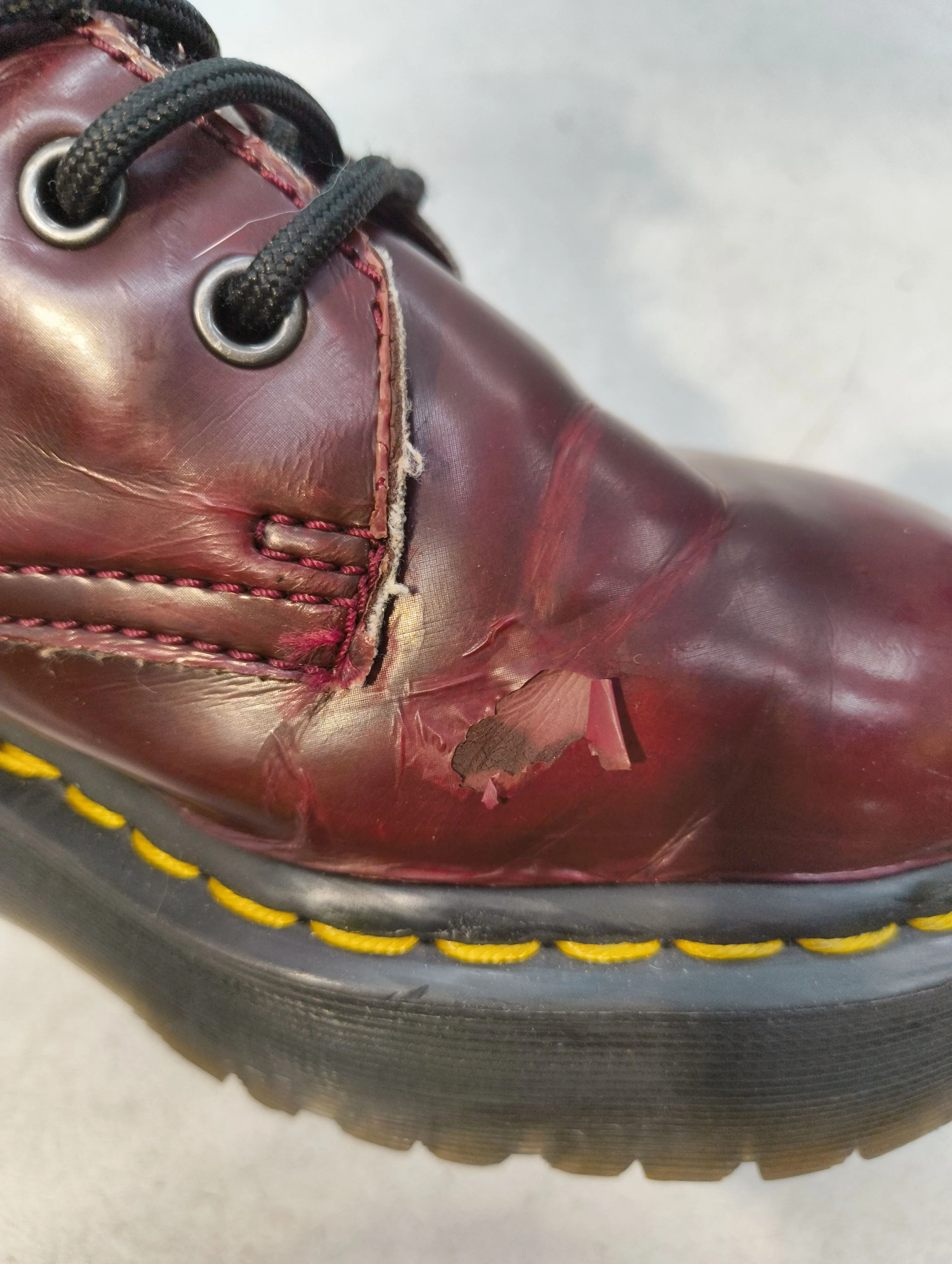 Dr. Martens Women's Boots UK 4 Red 100% Faux Leather Combat - Image 8