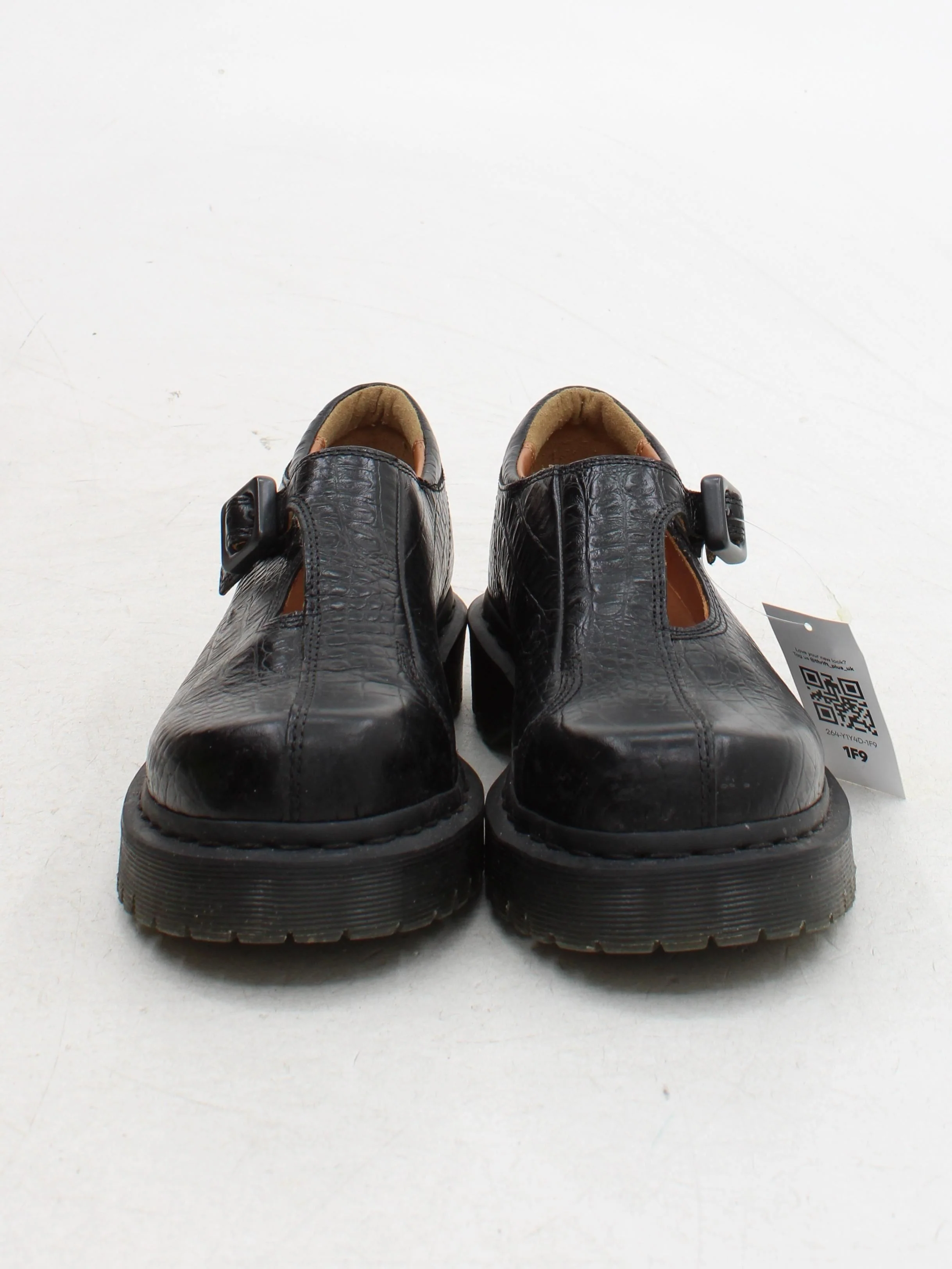 Dr. Martens Women's Flat Shoes UK 6 Black Animal Print 100% Leather Mary Jane - Image 2
