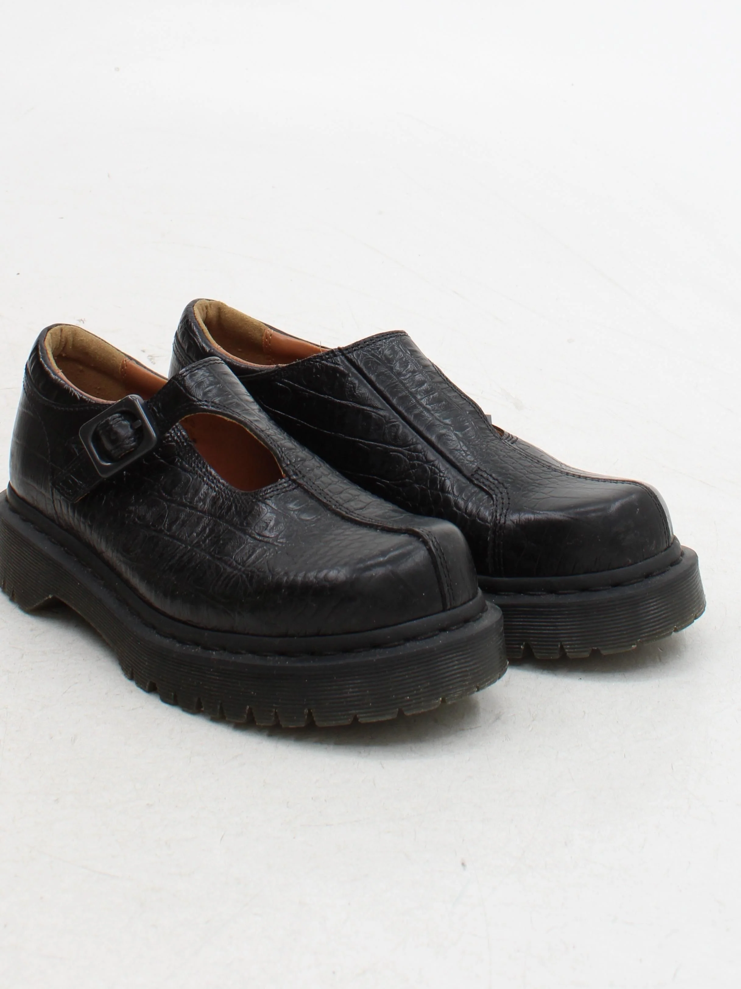 Dr. Martens Women's Flat Shoes UK 6 Black Animal Print 100% Leather Mary Jane - Image 4