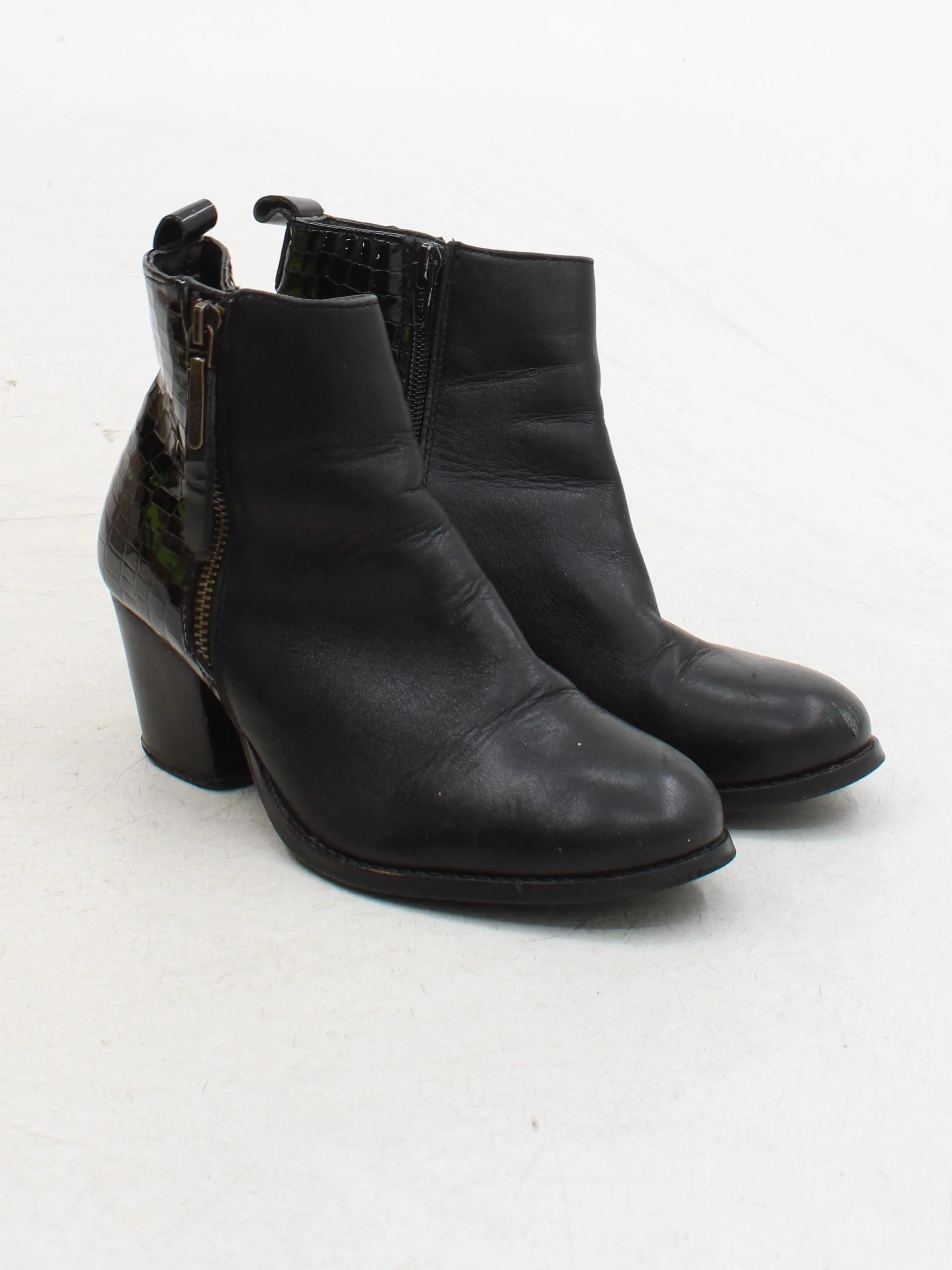 Dune London Women's Boots UK 4 Black Leather with Faux Leather Combat - Image 4
