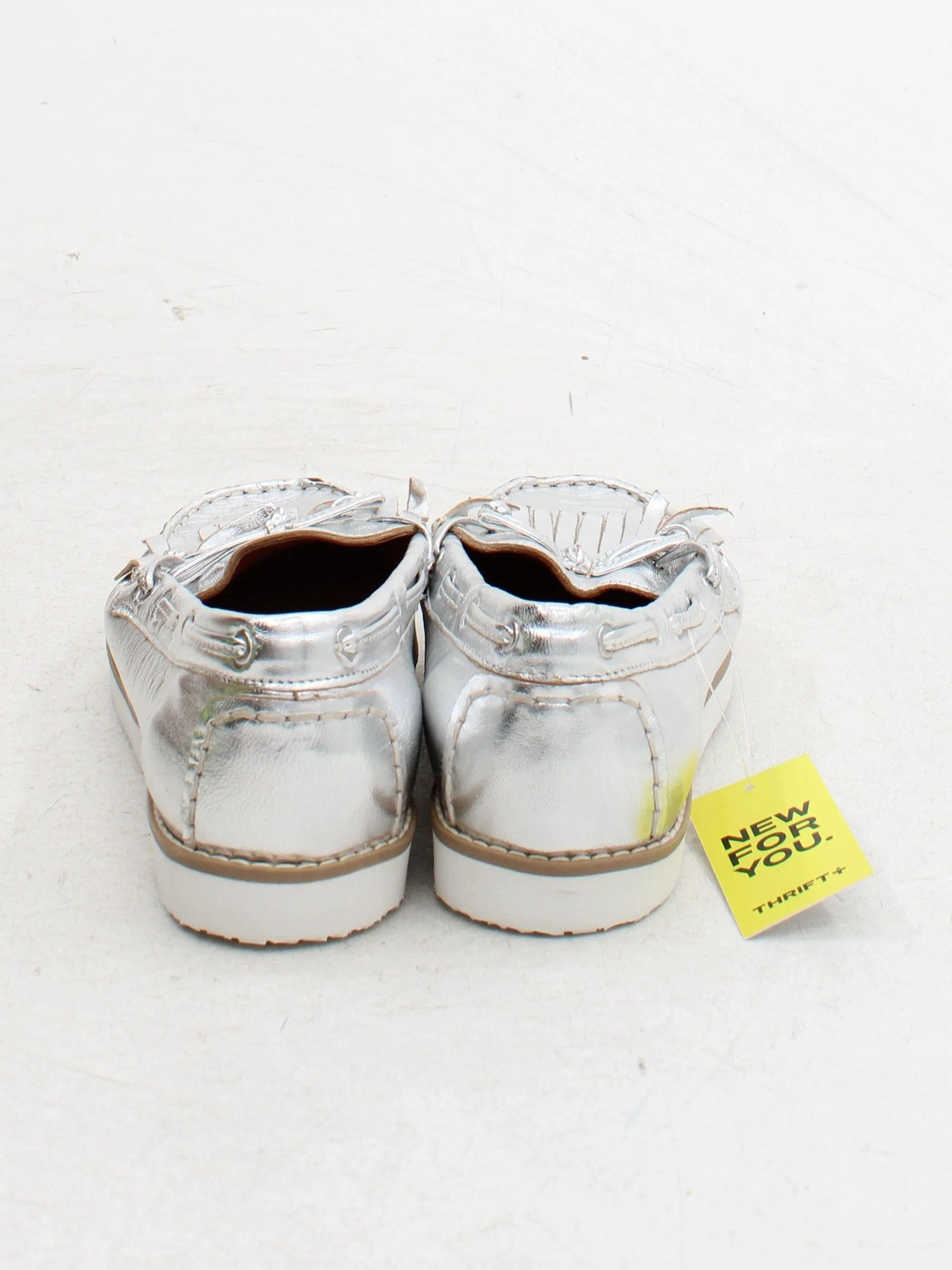 Dune London Women's Flat Shoes UK 6 Silver 100% Leather Boat Shoe - Image 3