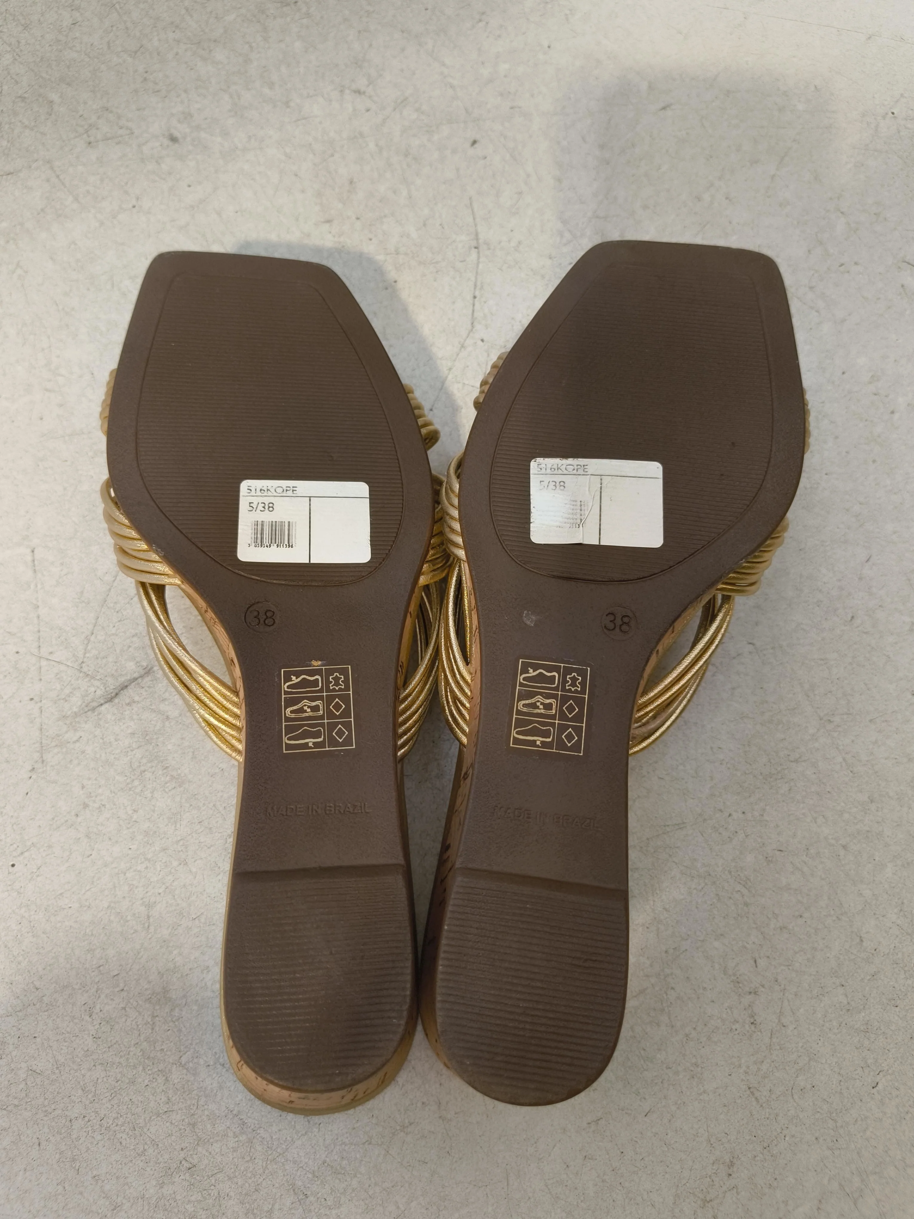Dune London Women's Sandals UK 5 Gold 100% Faux Leather Slider - Image 7
