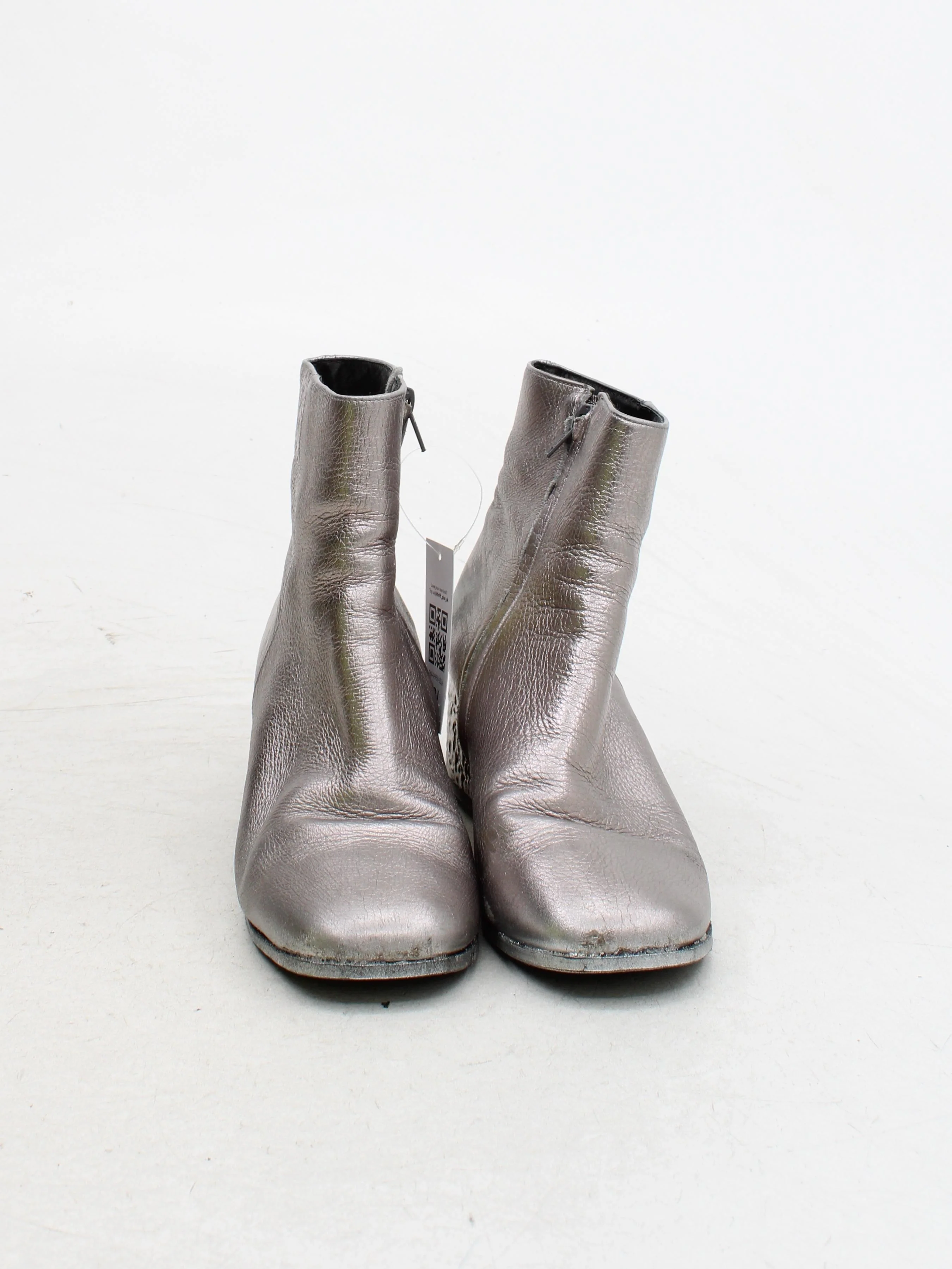Dune Women's Boots UK 6.5 Silver 100% Leather Combat - Image 2