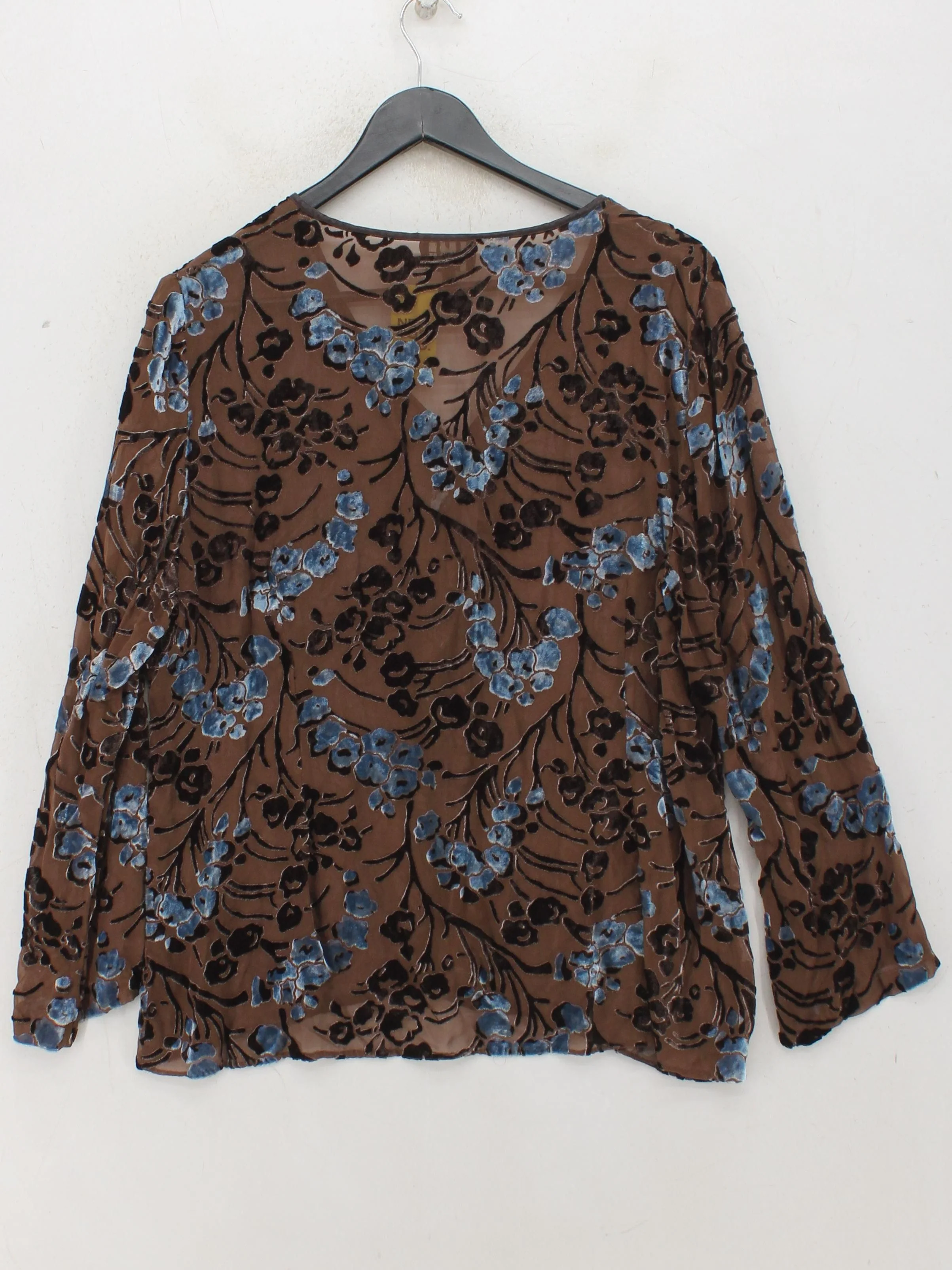 East Women's Blouse UK 18 Brown Viscose with Silk Basic - Image 2