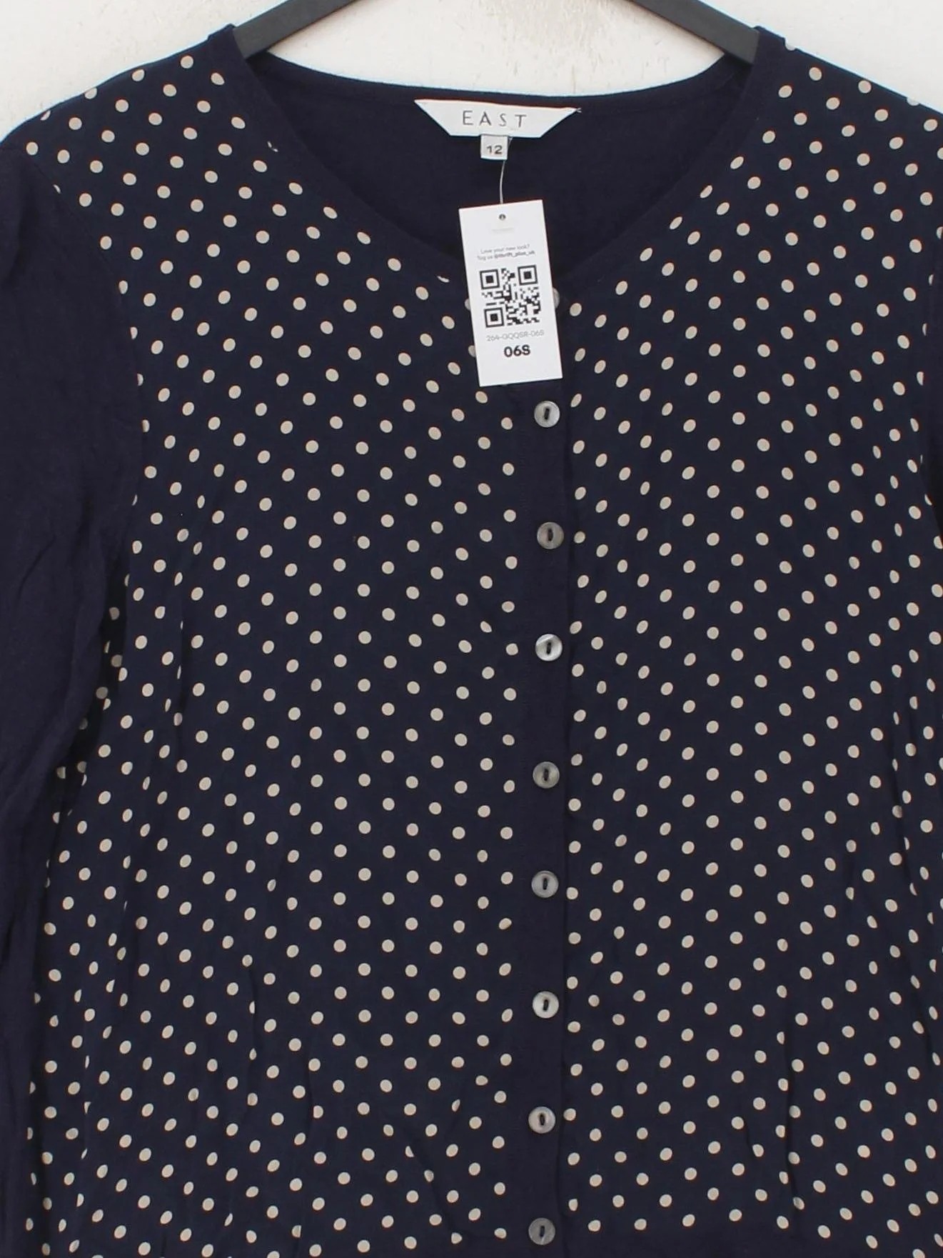 East Women's Cardigan UK 12 Blue Viscose with Cotton, Silk, Cashmere Cardigan - Image 3