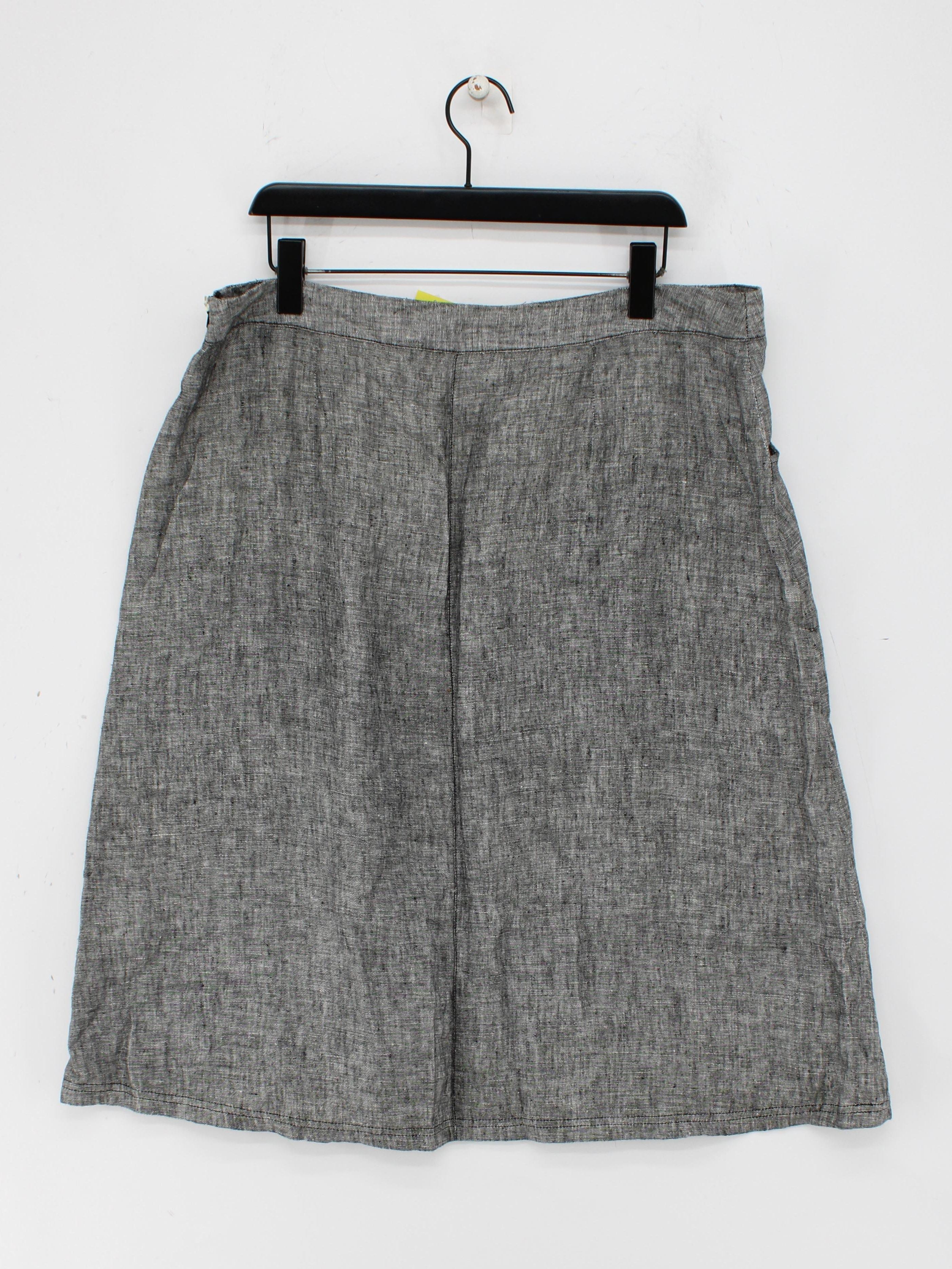 East Women's Midi Skirt UK 18 Grey 100% Linen Midi A-Line - Image 2