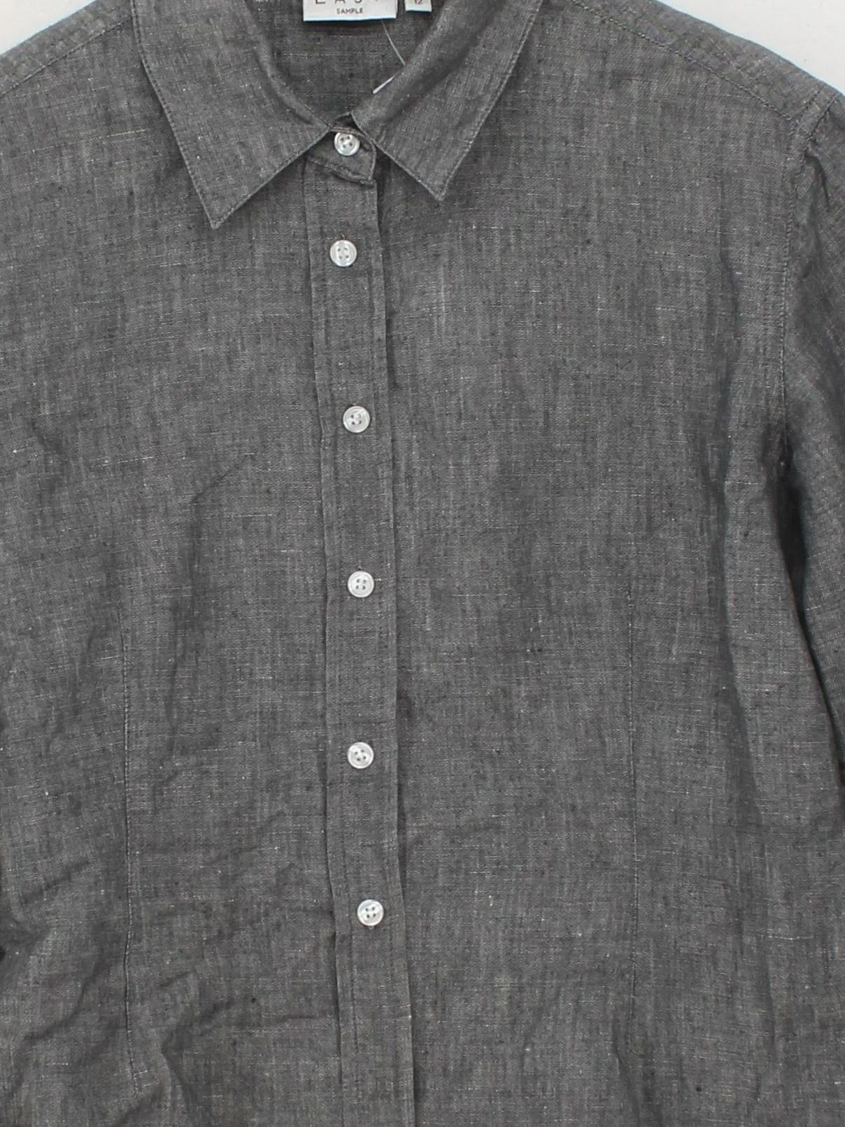 East Women's Shirt UK 12 Grey 100% Other Long Sleeve Collared Basic - Image 3