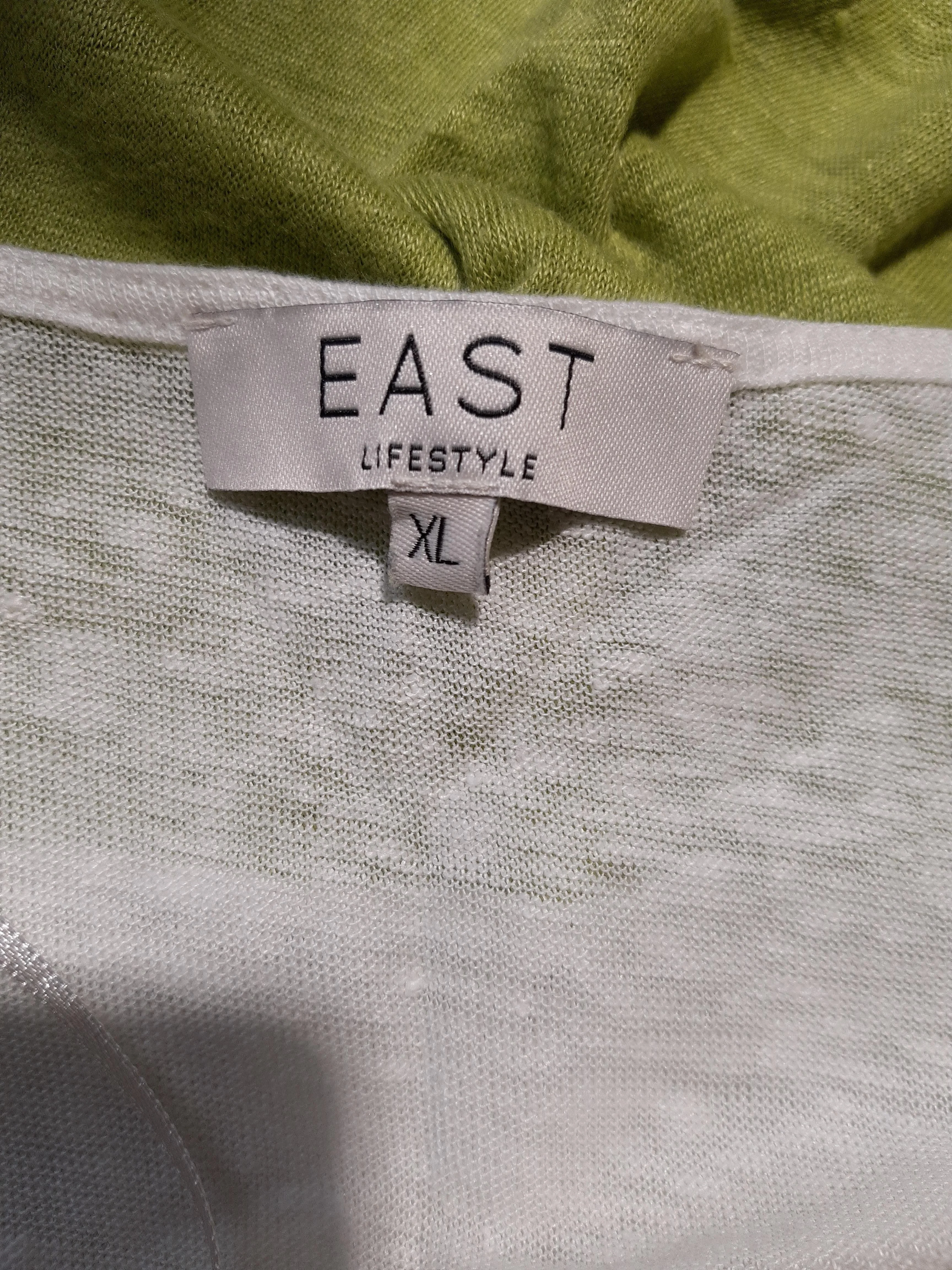 East Women's T-Shirt XL Multi Striped 100% Linen Short Sleeve Round Neck Basic - Image 5
