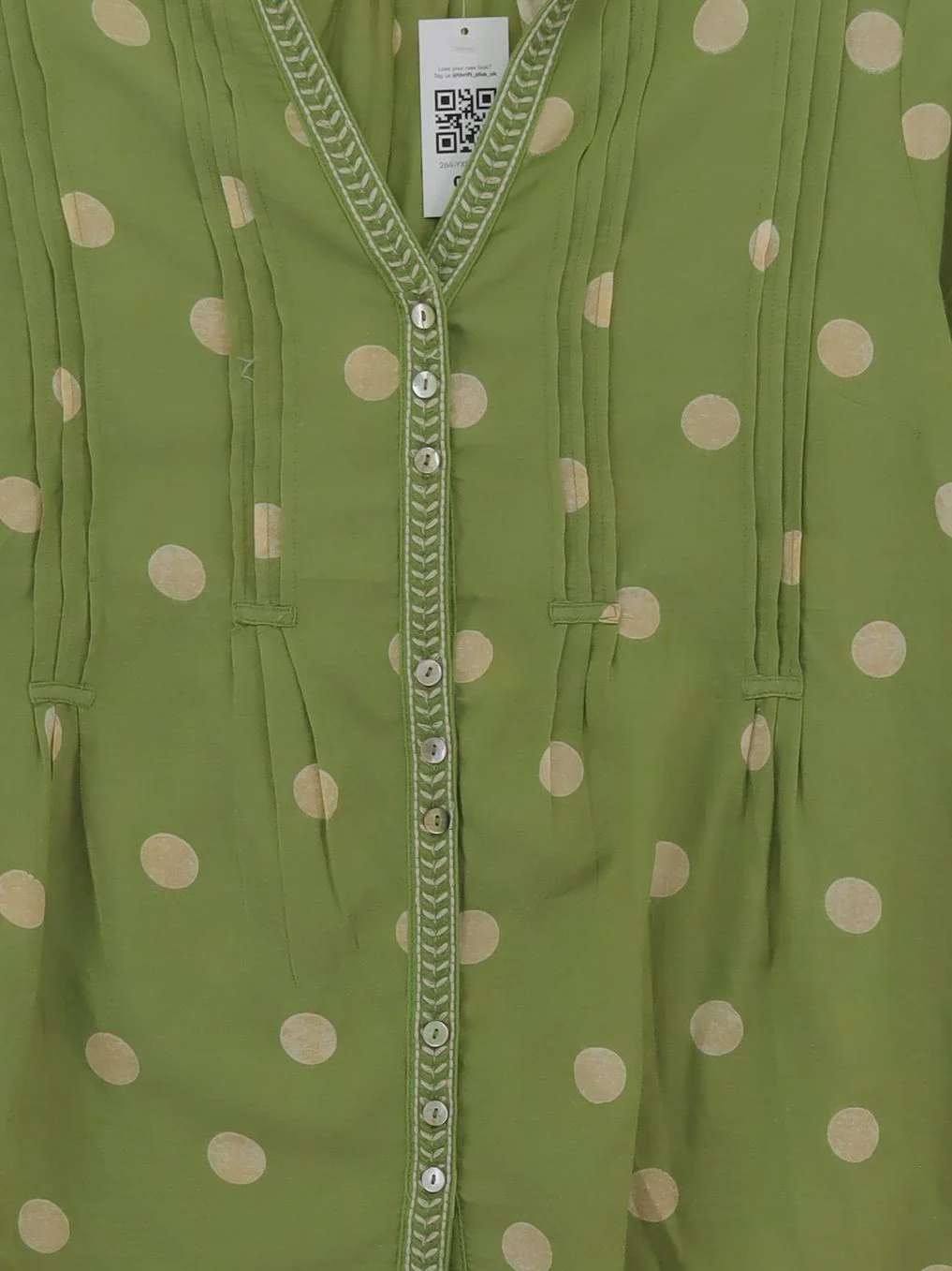 East Women's Top UK 12 Green Cotton with Viscose Basic - Image 3