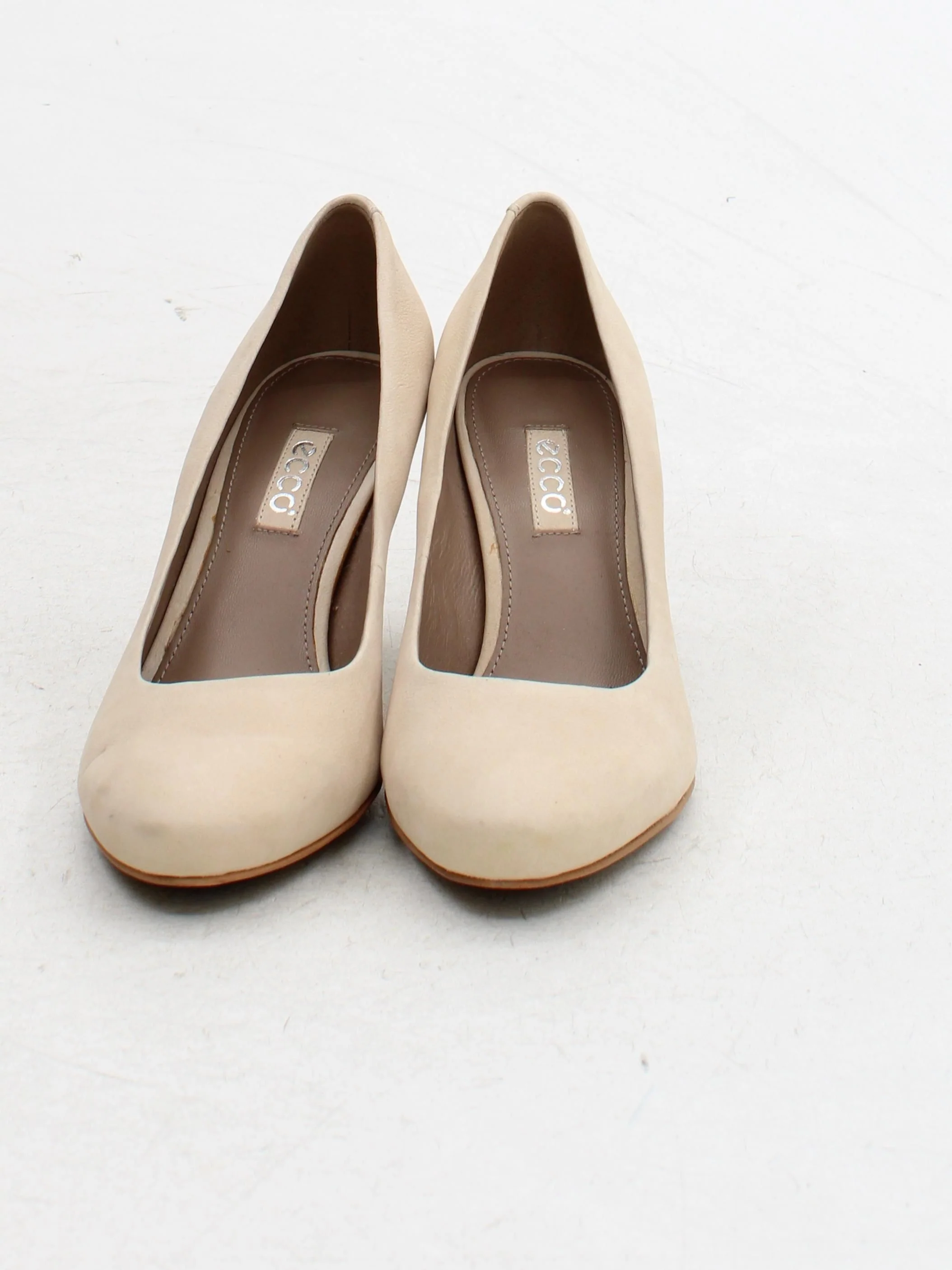 ECCO Women's Heels UK 4 Cream 100% Leather Court - Image 2