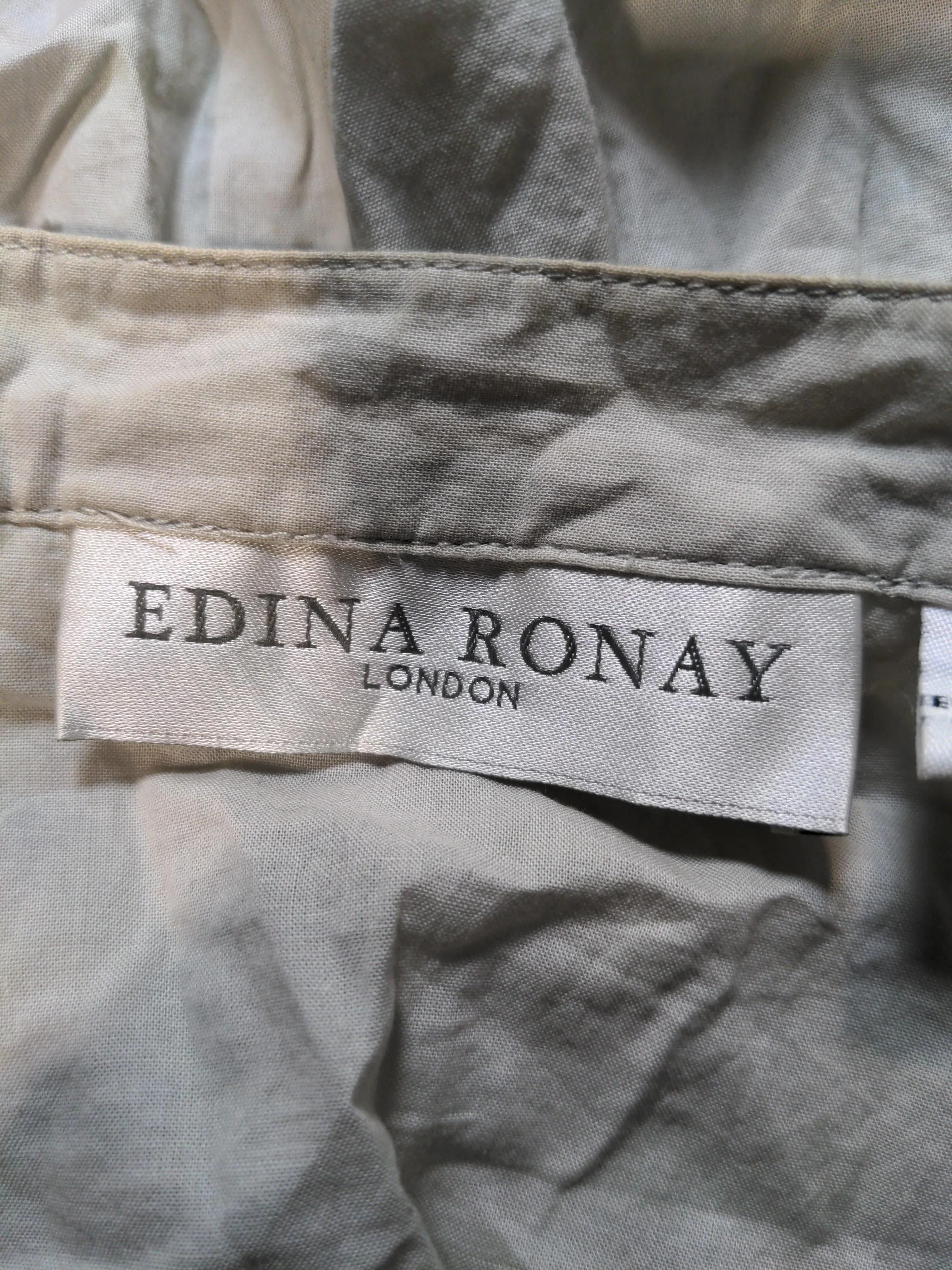 Edina Ronay Women's Top XL Cream 100% Cotton Short Sleeve Collared Basic - Image 5