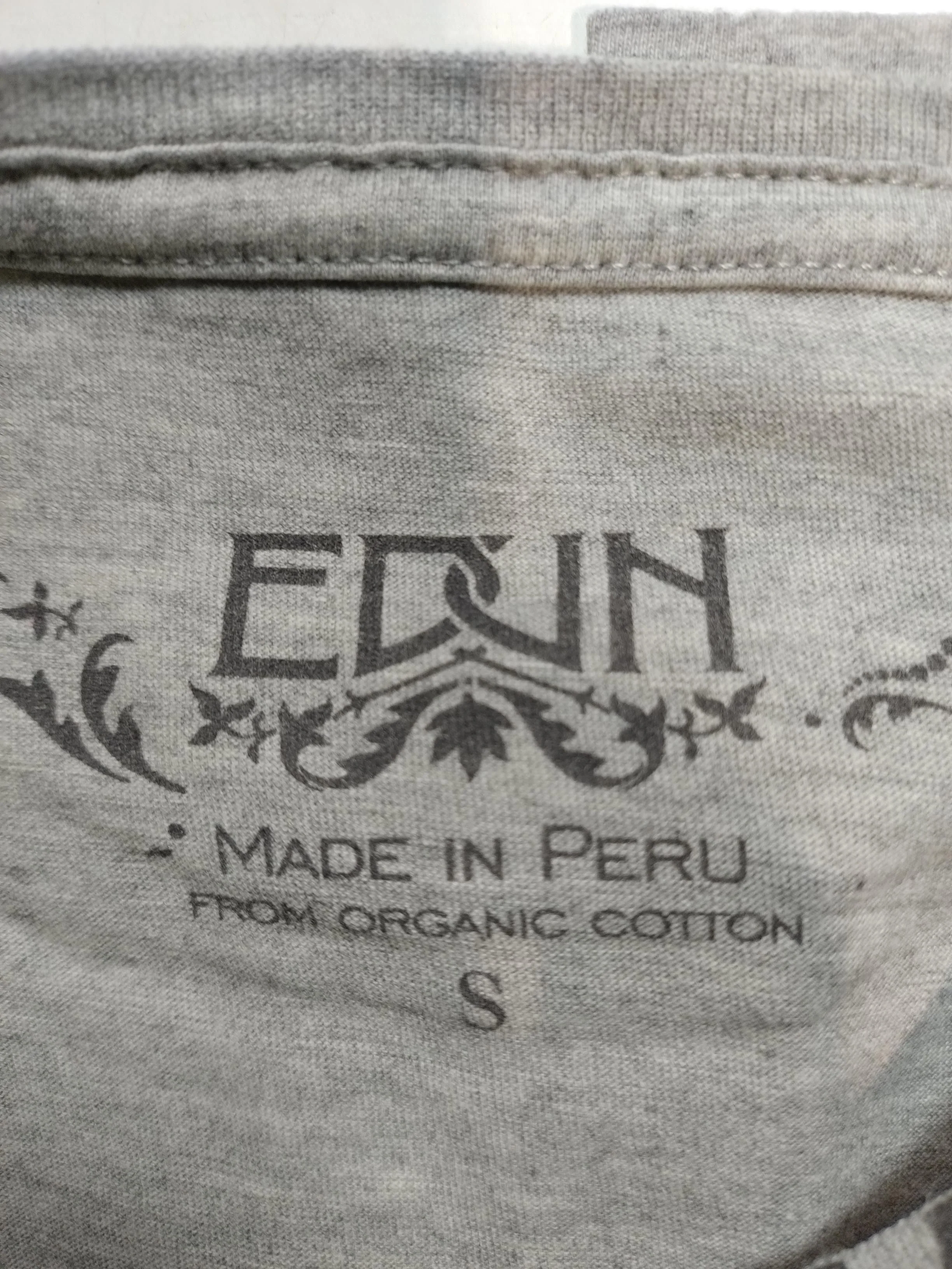 Edun Men's T-Shirt S Grey Graphic Cotton with Polyester Basic - Image 5