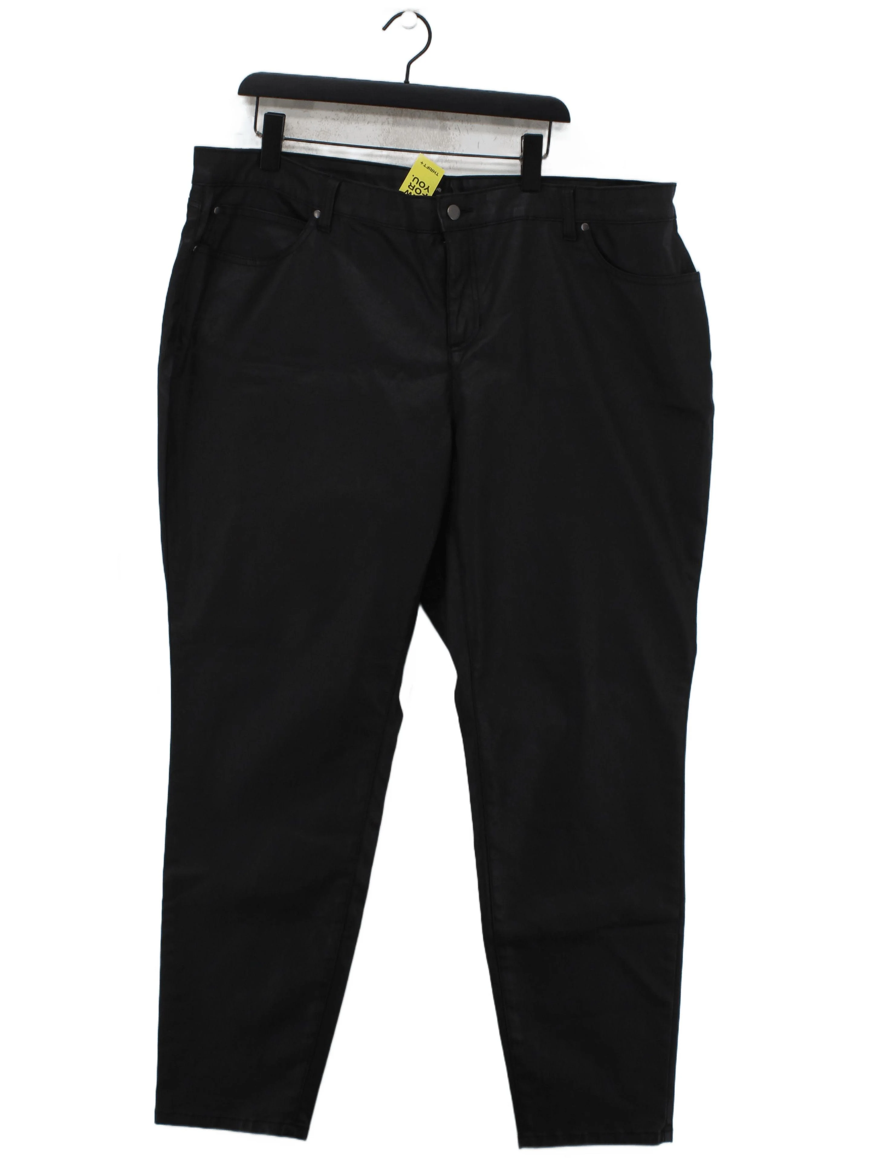 Eileen Fisher Women's Trousers UK 26 Black Cotton with Polyester, Elastane Chino