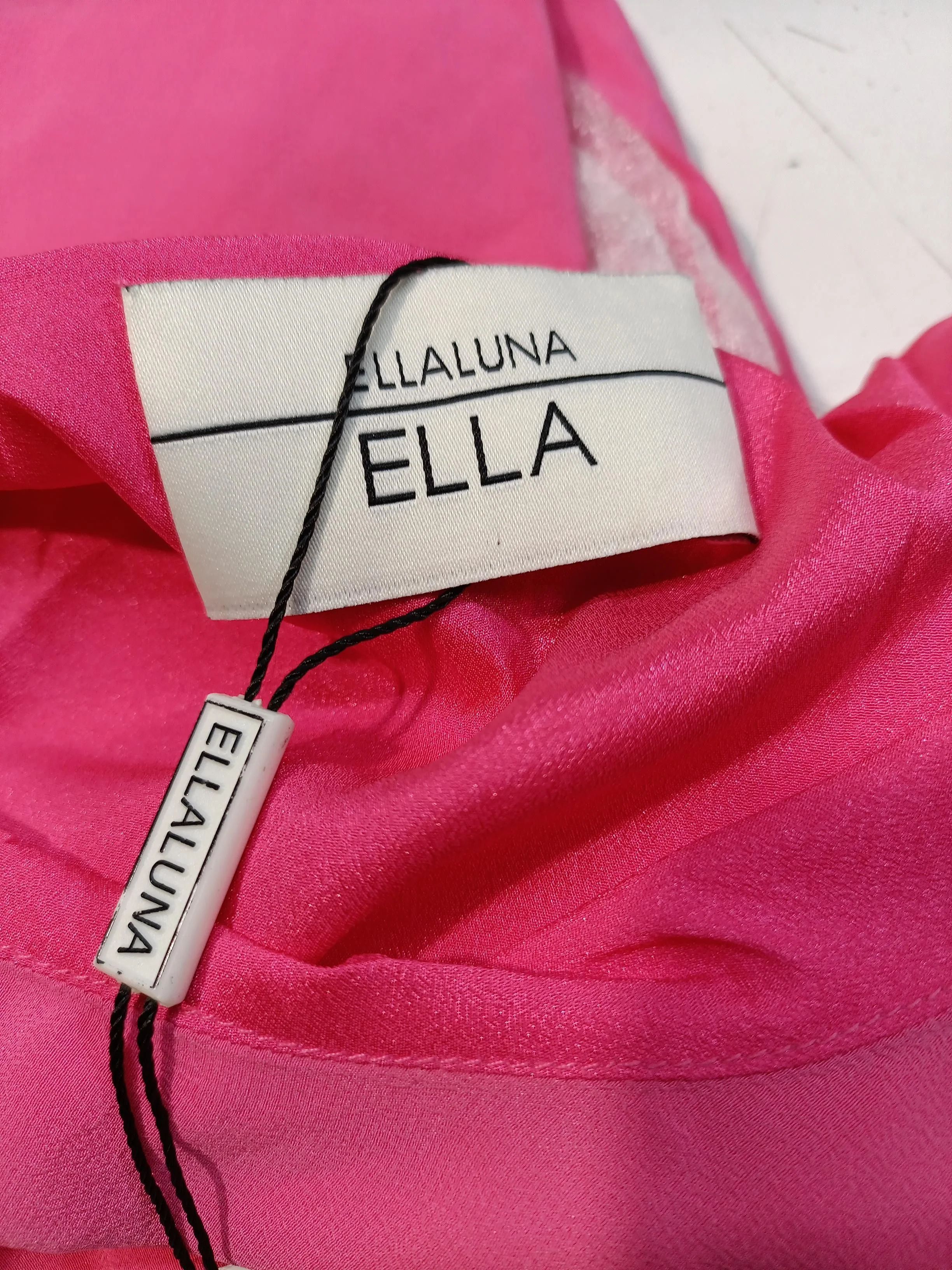 ELLA ( LUNA ) Women's Top L Pink 100% Silk 3/4 Sleeve Round Neck Tunic - Image 5