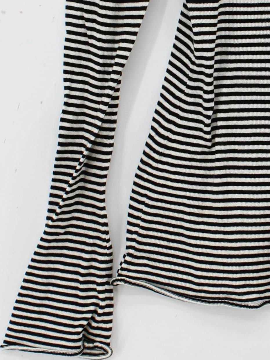 Elm Design Women's Top S Multi Striped 100% Cotton Long Sleeve Square Neck Basic - Image 4