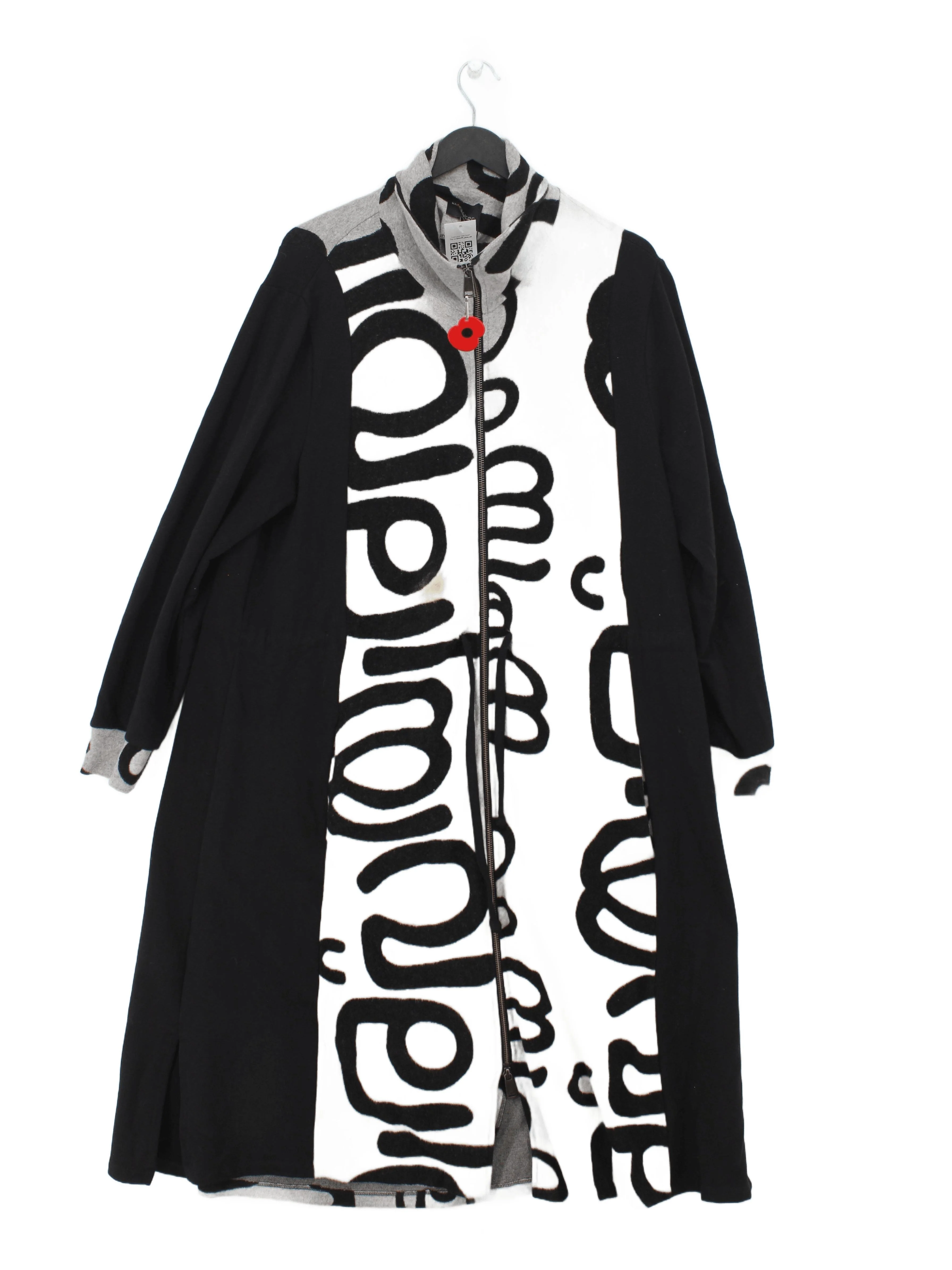 ELSEWHERE Women's Coat M Black Viscose with Polyamide, Elastane, Cotton Overcoat