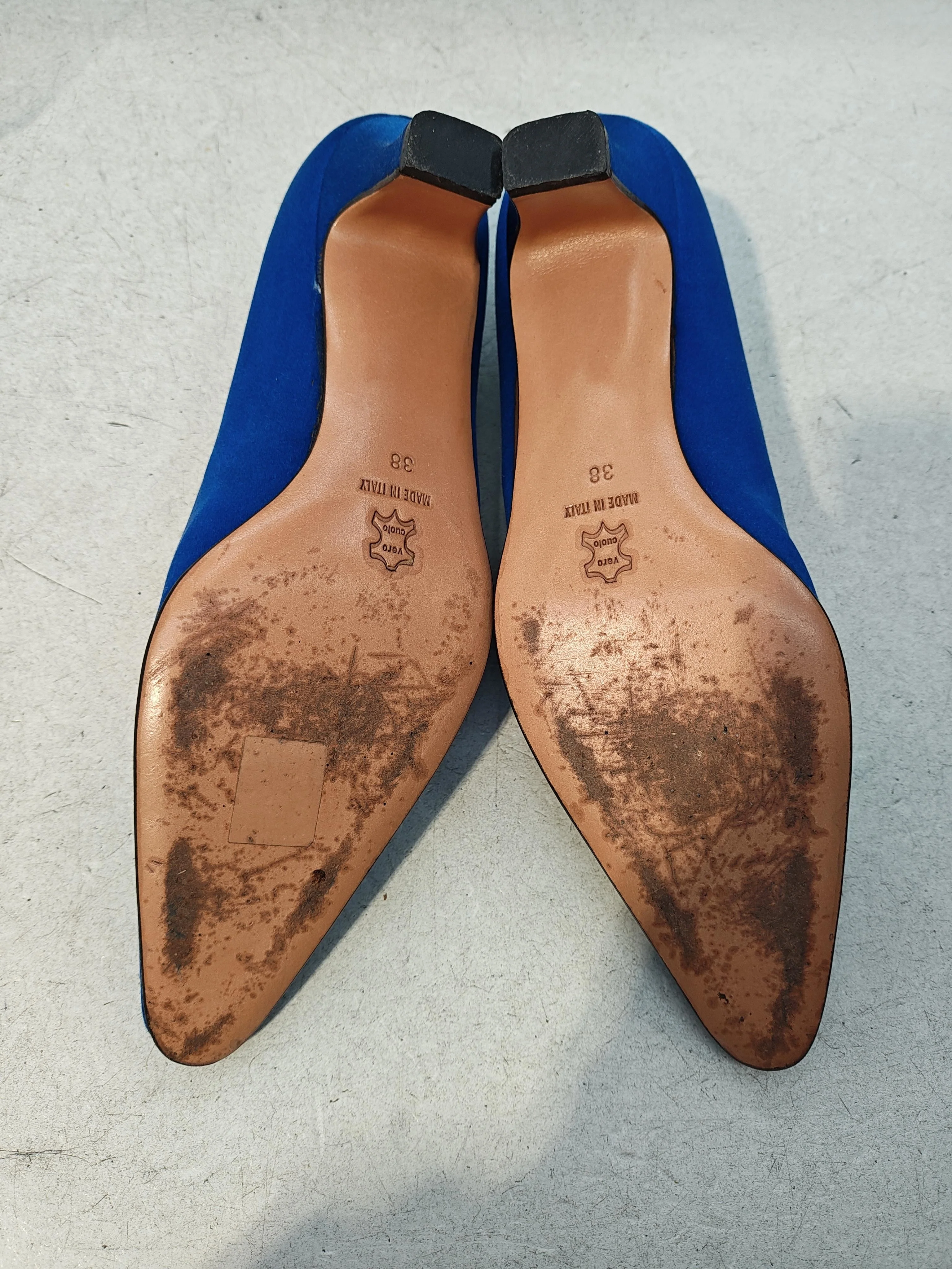 Emma Hope Women's Heels UK 5 Blue Suede with Leather Court - Image 7