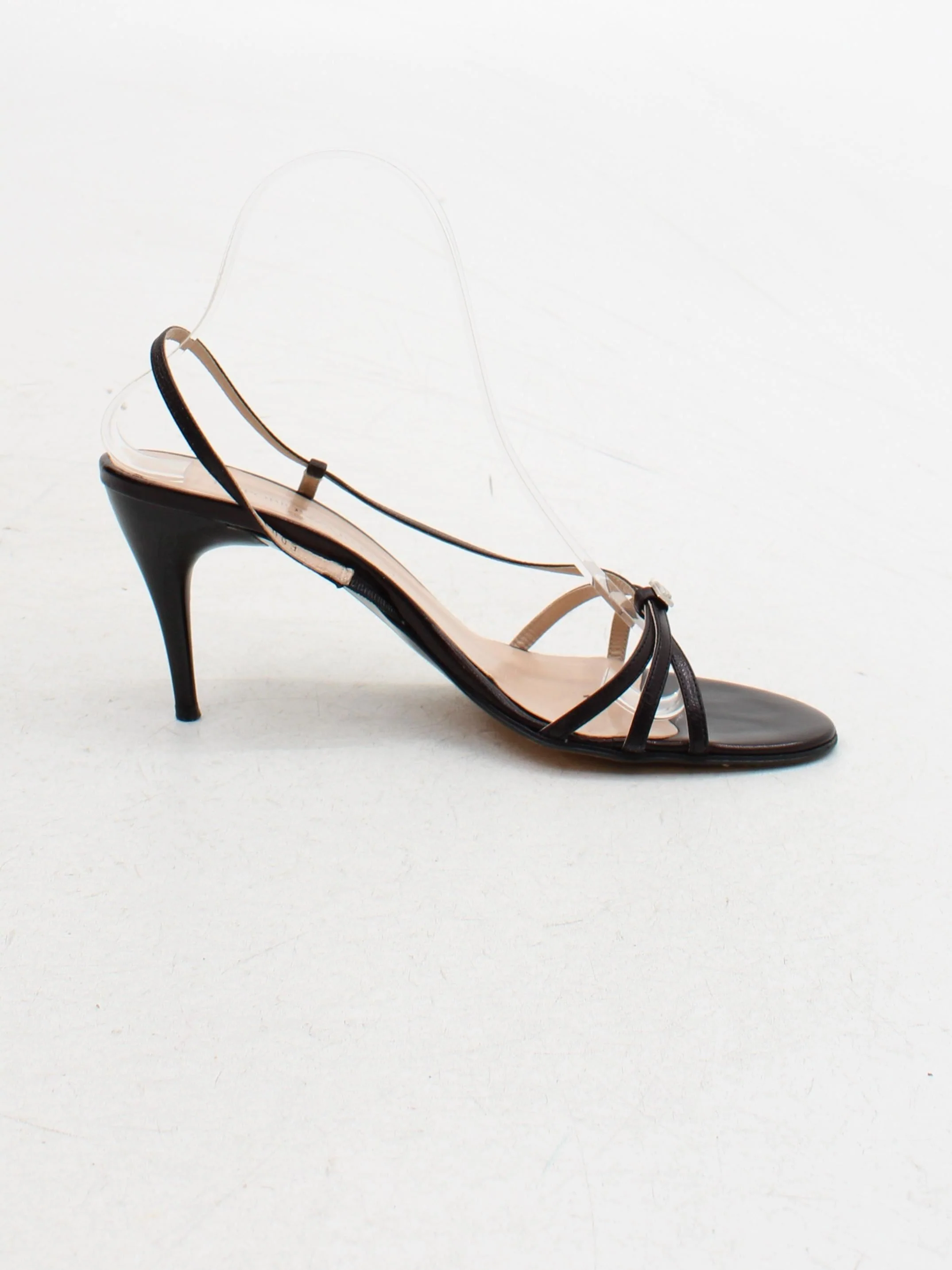Emporio Armani Women's Heels UK 5 Black 100% Leather Strappy - Image 5