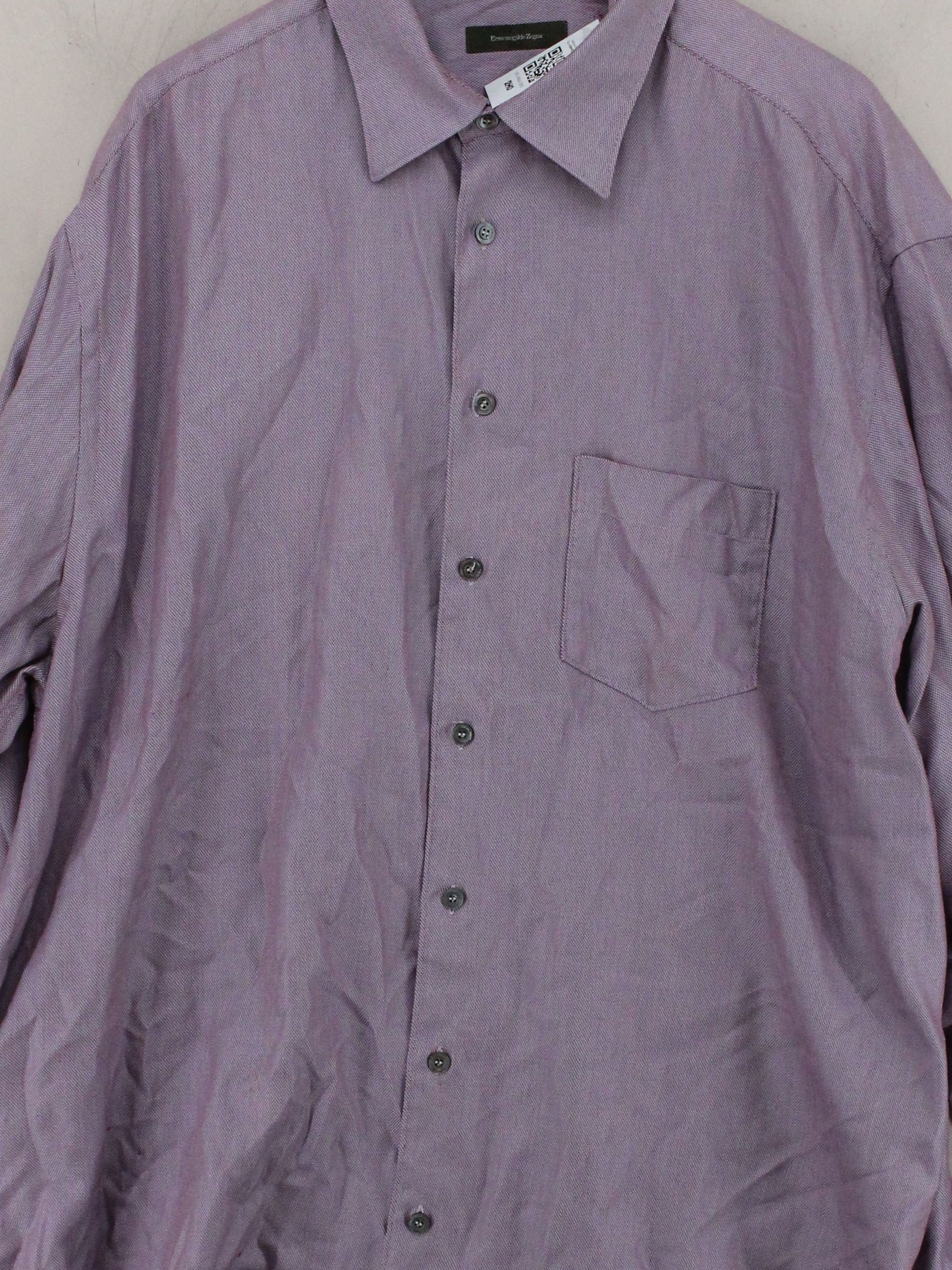 Ermenegildo Zegna Men's Shirt XXL Purple 100% Cotton Basic - Image 3