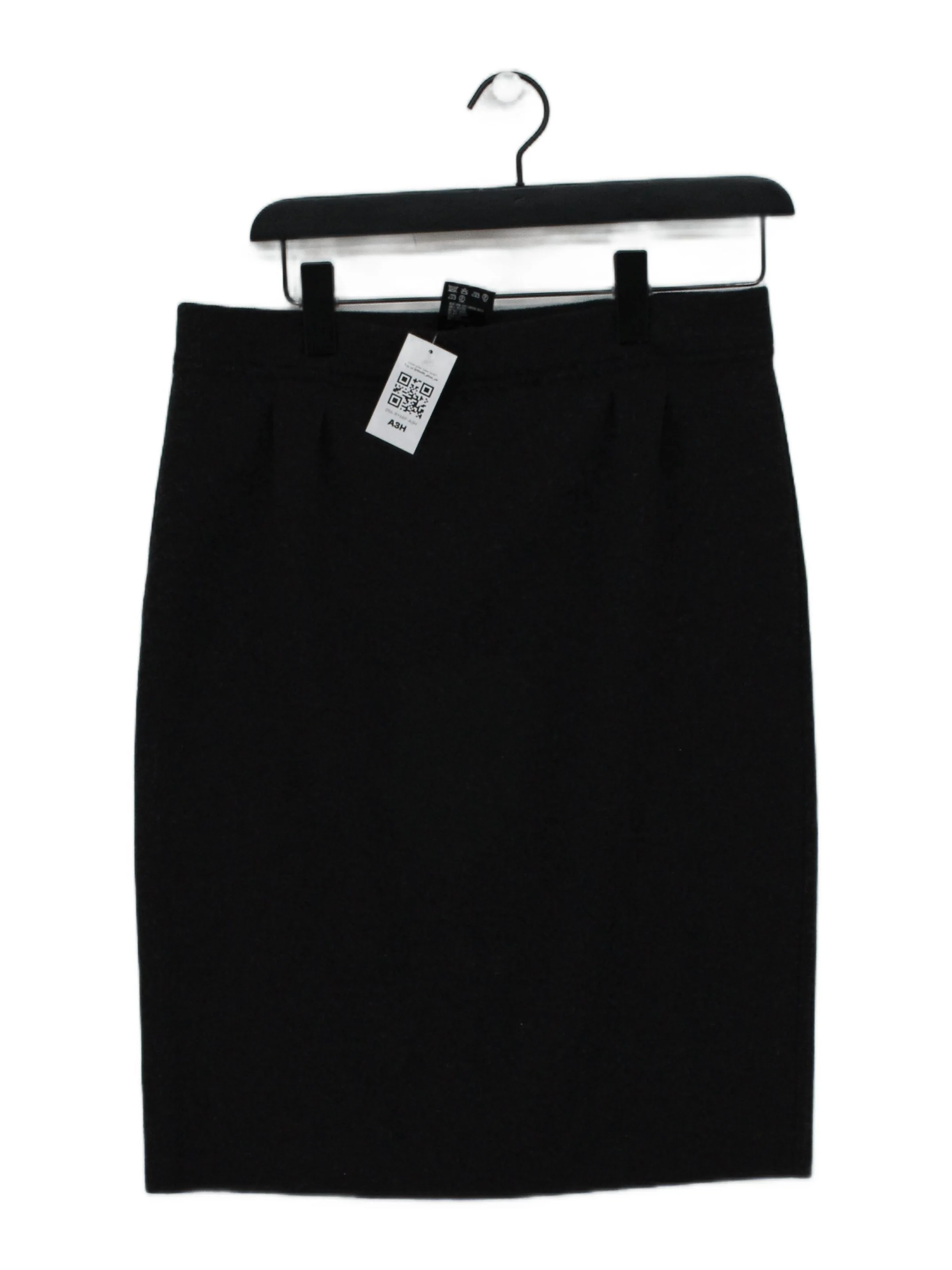 ESCADA Women's Midi Skirt UK 10 Black Wool with Cashmere, Silk Straight & Pencil
