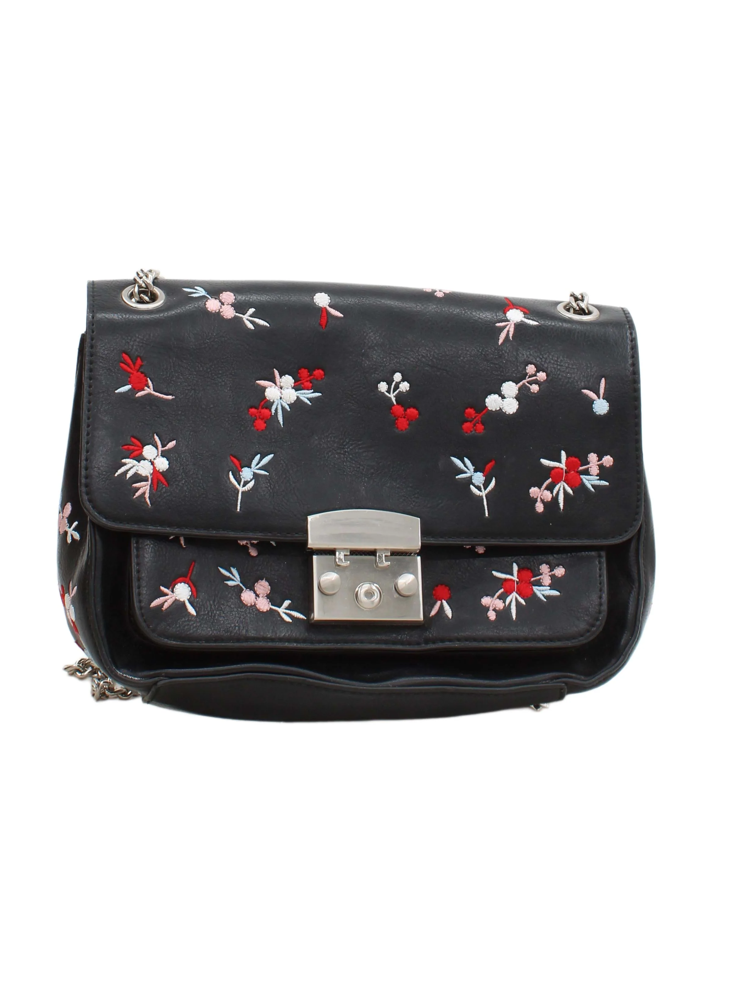 Essentiel Antwerp Women's Bag Black Floral 100% Faux Leather Shoulder Bag