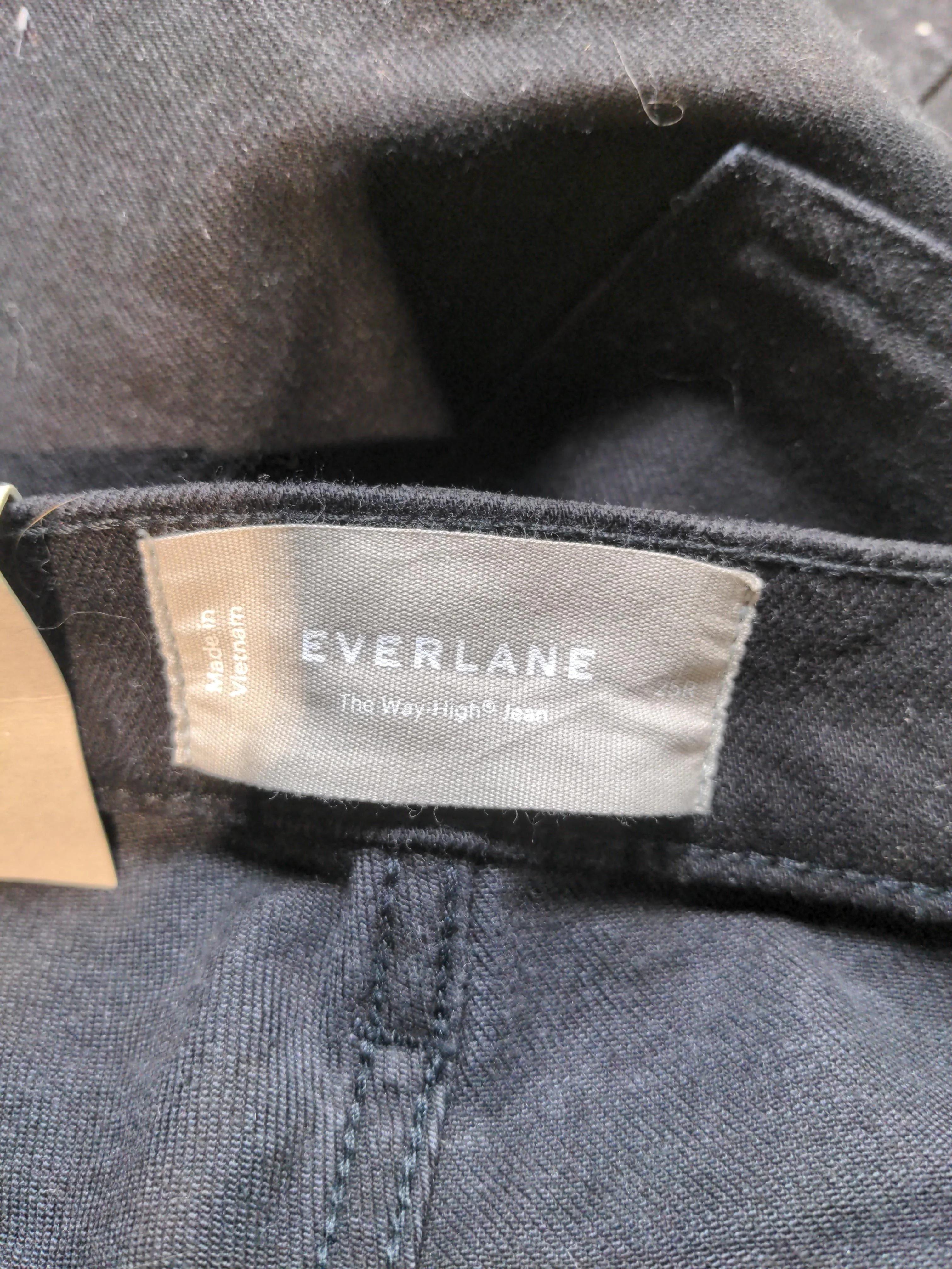Everlane Women's Jeans W 25 in Black Cotton with Elastane Wide-Leg - Image 5