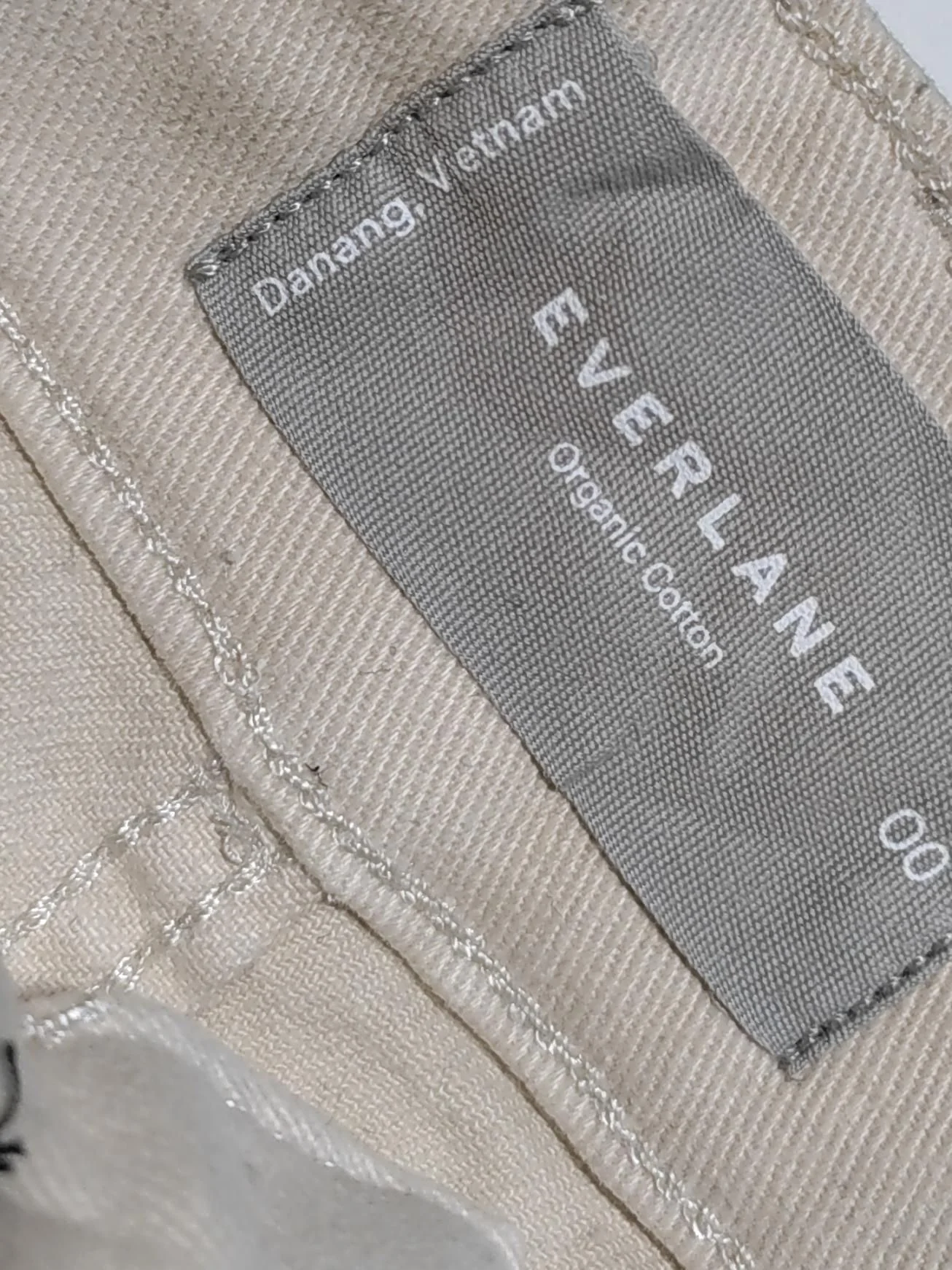 Everlane Women's Trousers UK 4 Cream Cotton with Elastane Straight Cropped - Image 5