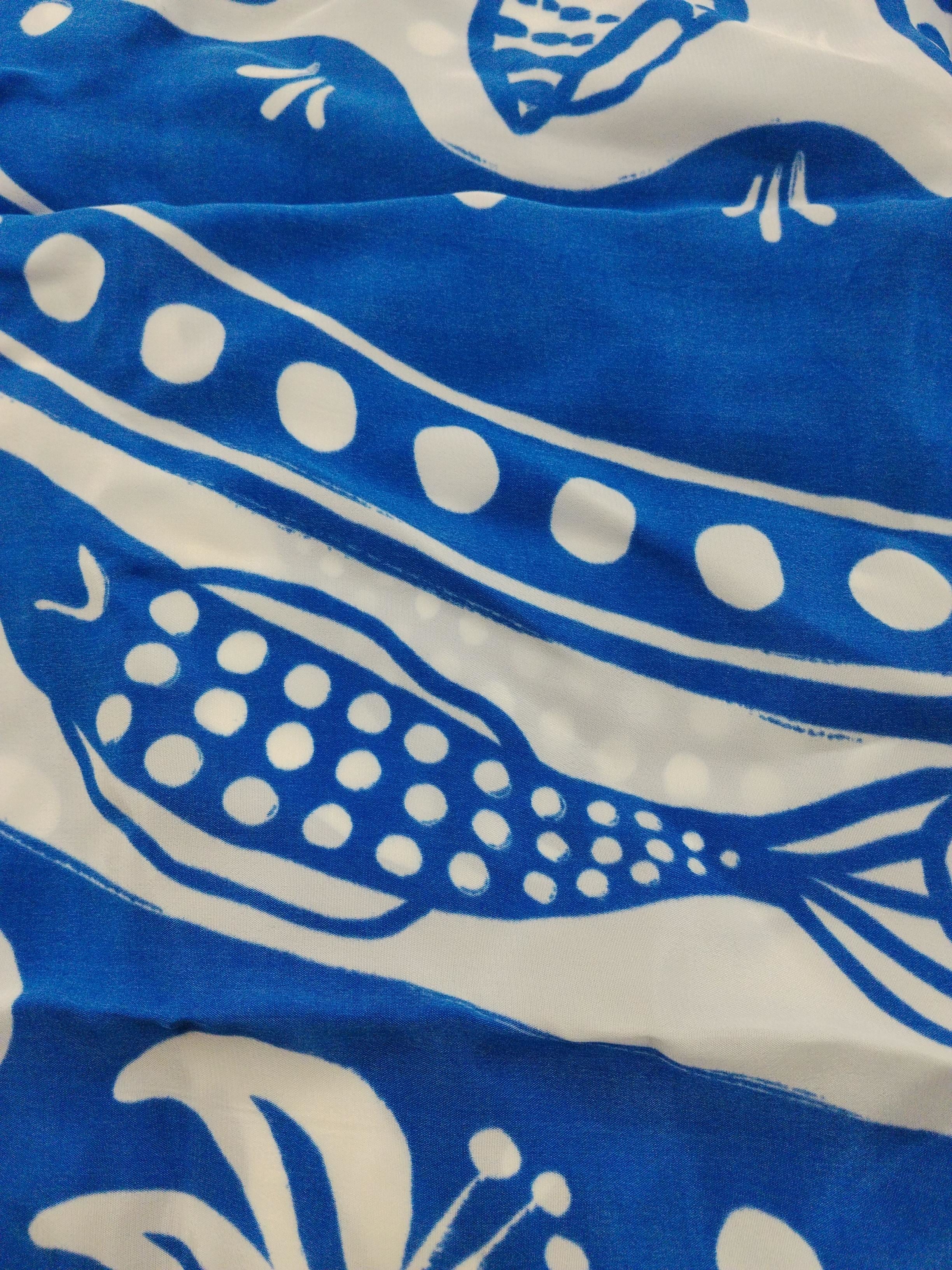 Farm Rio Women's Scarf Blue 100% Viscose Rectangle Scarf - Image 3