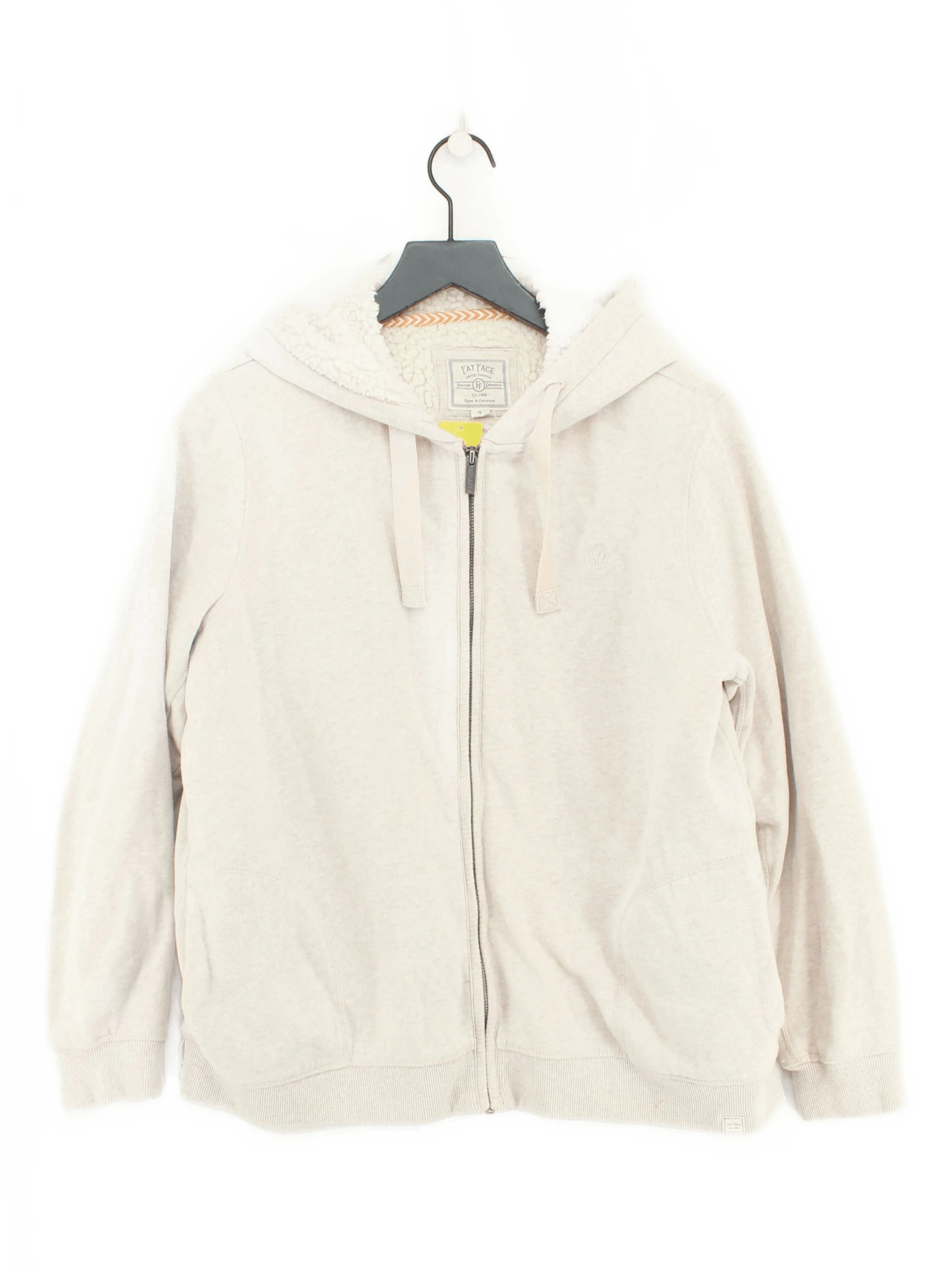 Fat Face Men's Hoodie M Cream Cotton with Polyester, Elastane Pullover