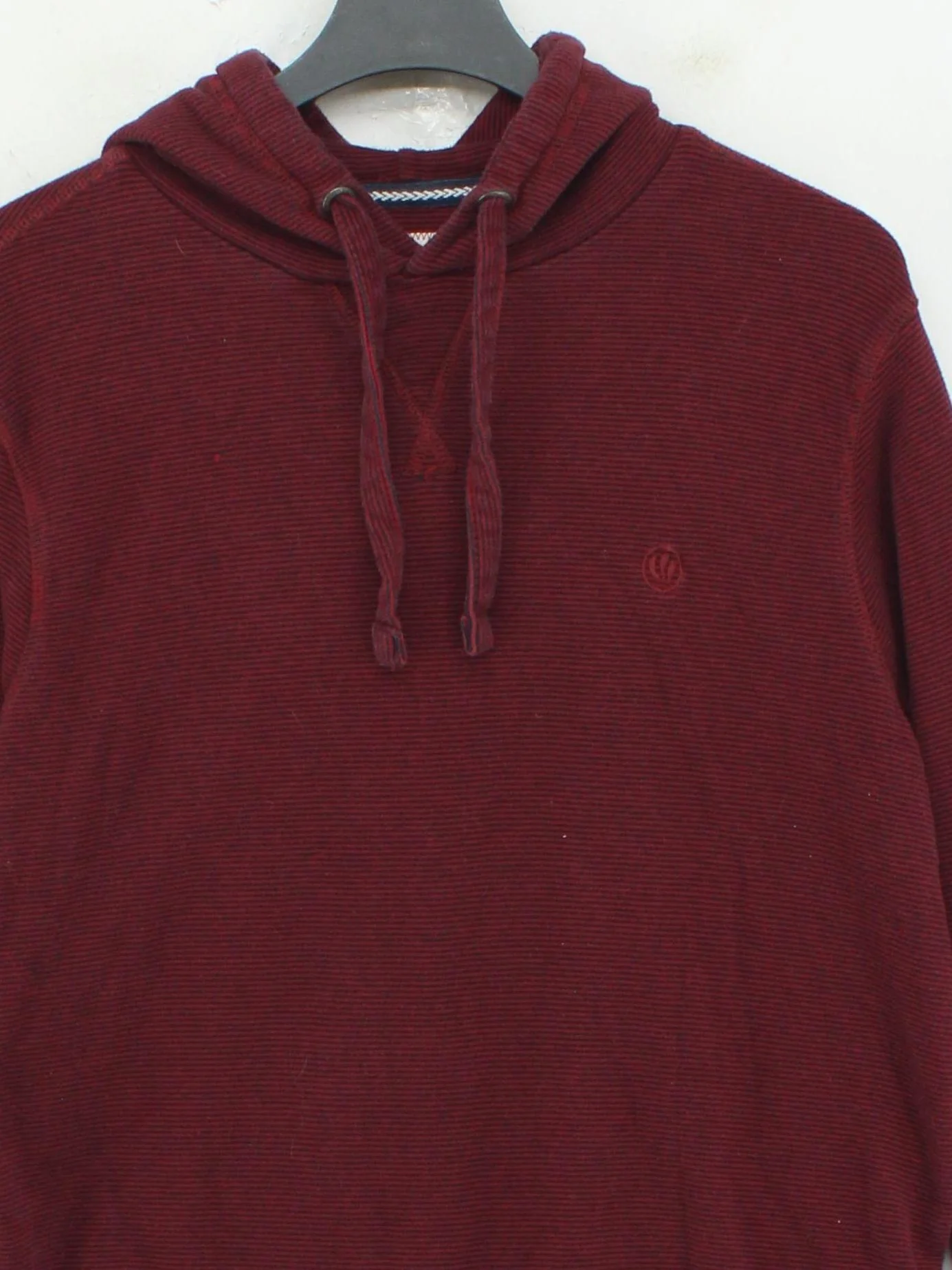 Fat Face Men's Hoodie M Red Striped Cotton with Polyester Pullover - Image 3