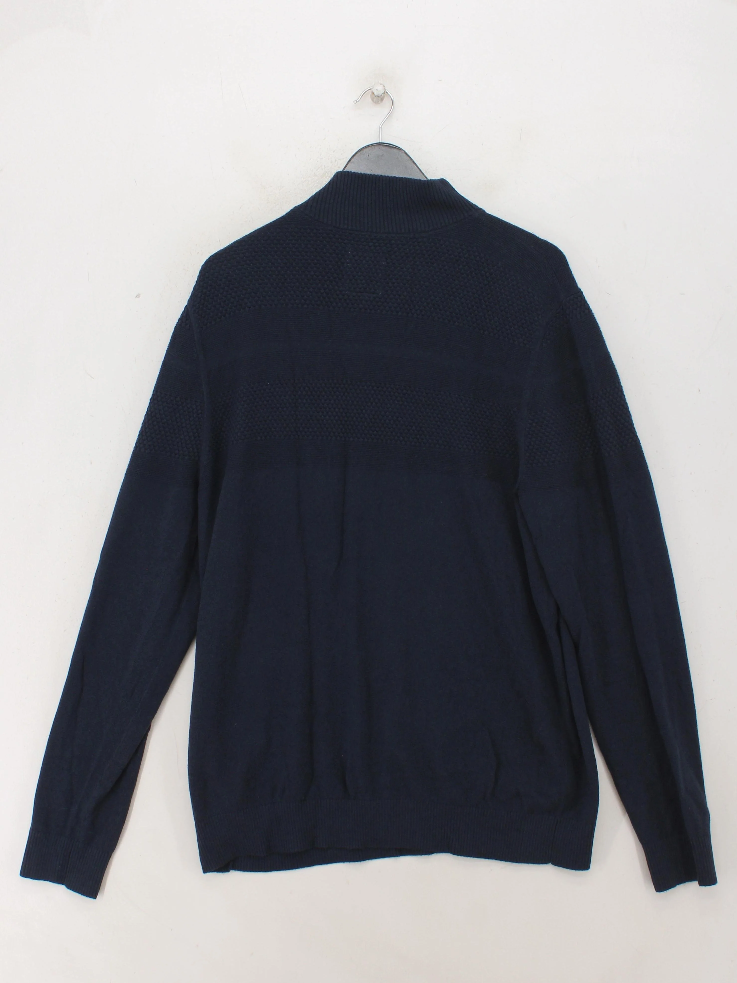 Fat Face Men's Jumper XL Blue Cotton with Cashmere Mock Neck Pullover - Image 2