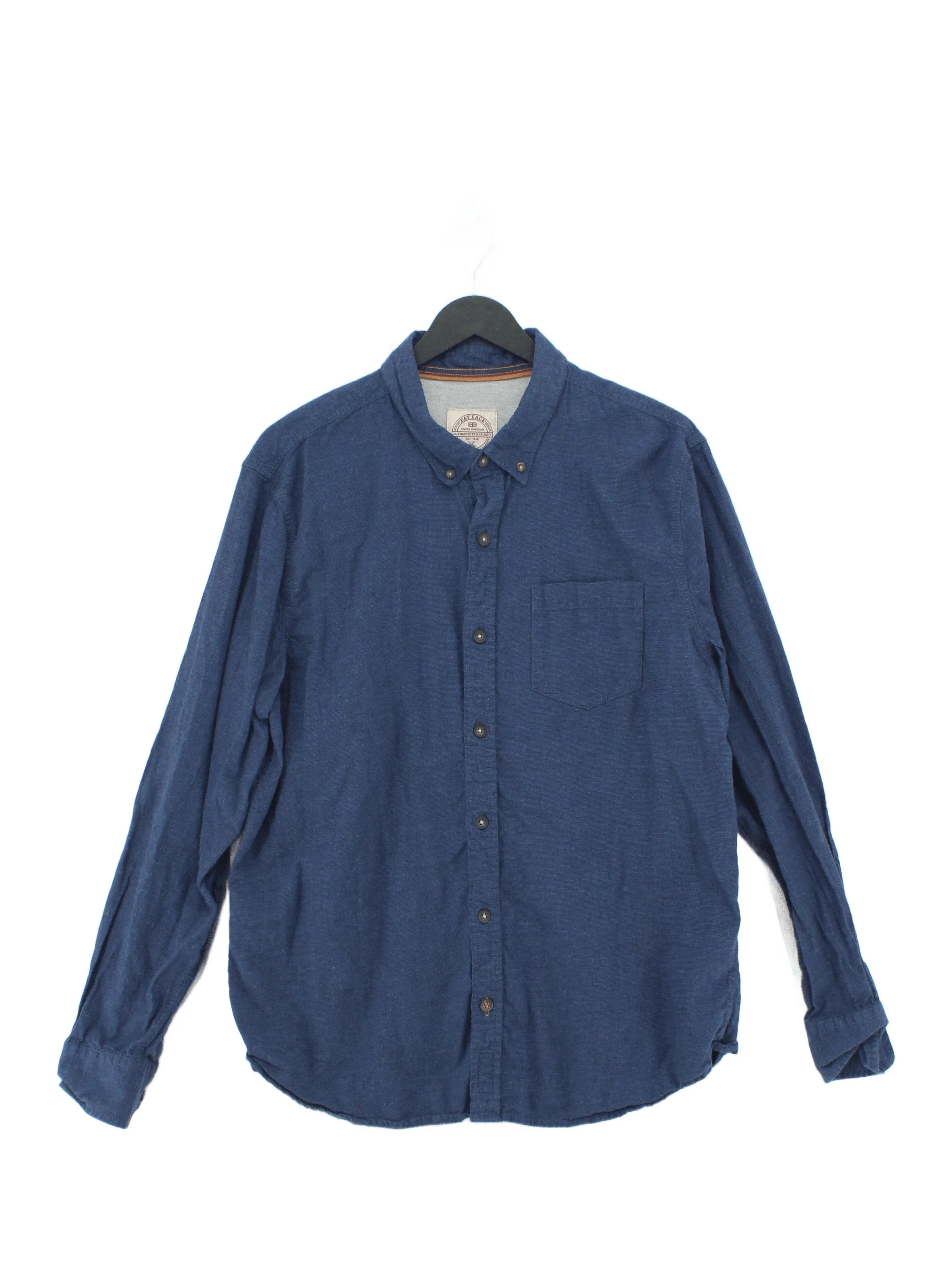 Fat Face Men's Shirt L Blue 100% Cotton Basic