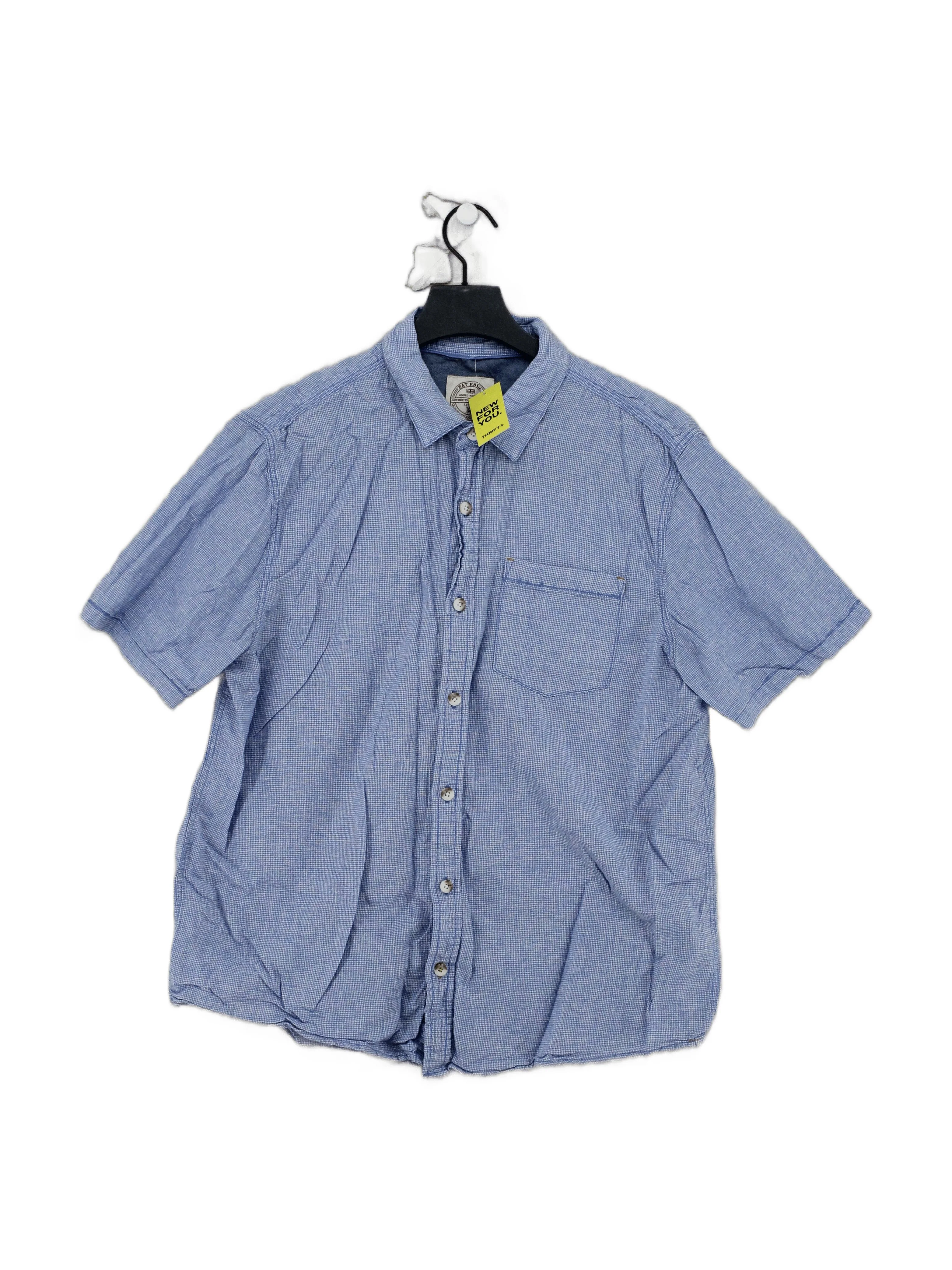 Fat Face Men's Shirt L Blue Linen with Cotton Basic
