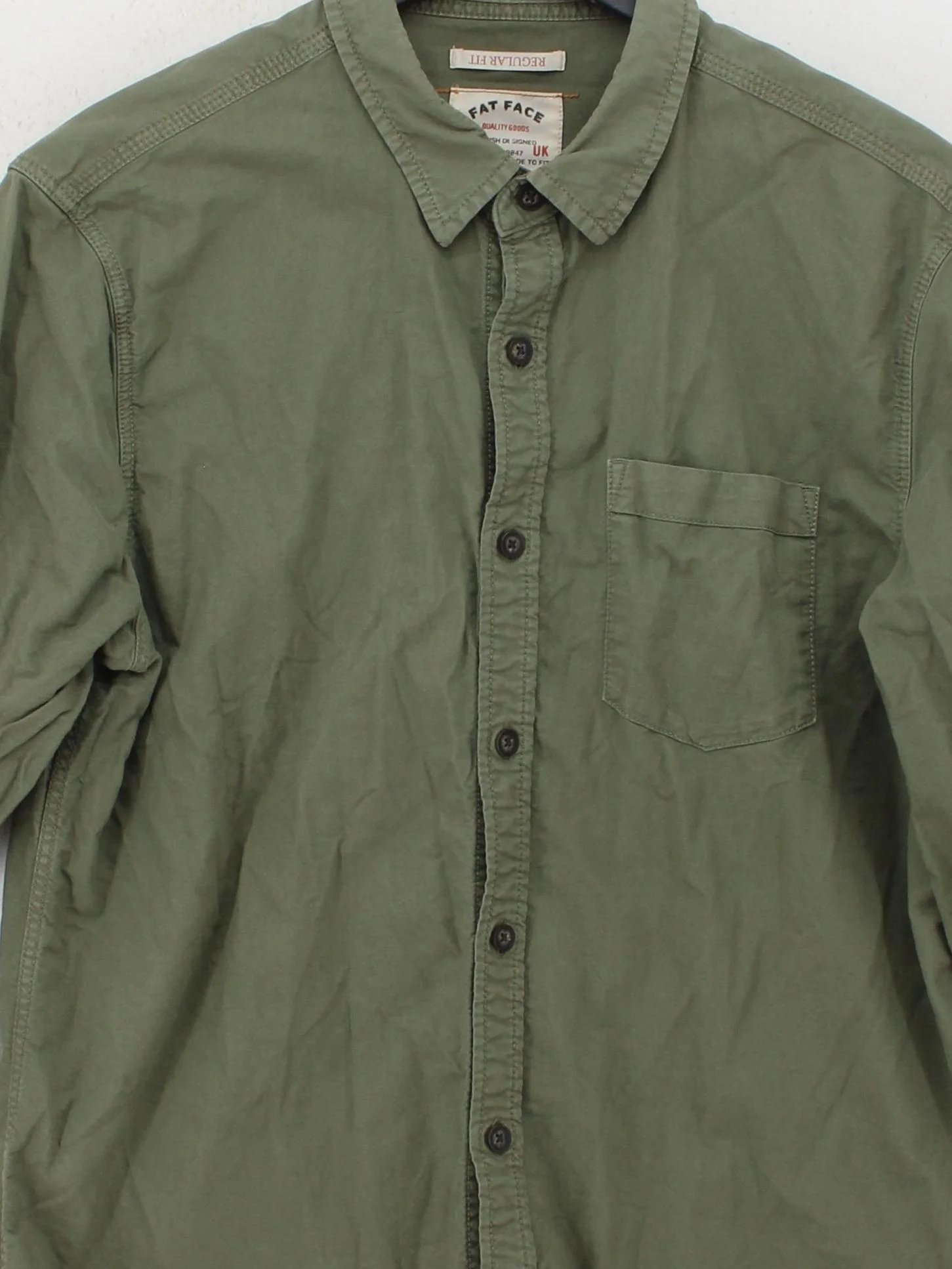 Fat Face Men's Shirt M Green 100% Cotton Basic - Image 3
