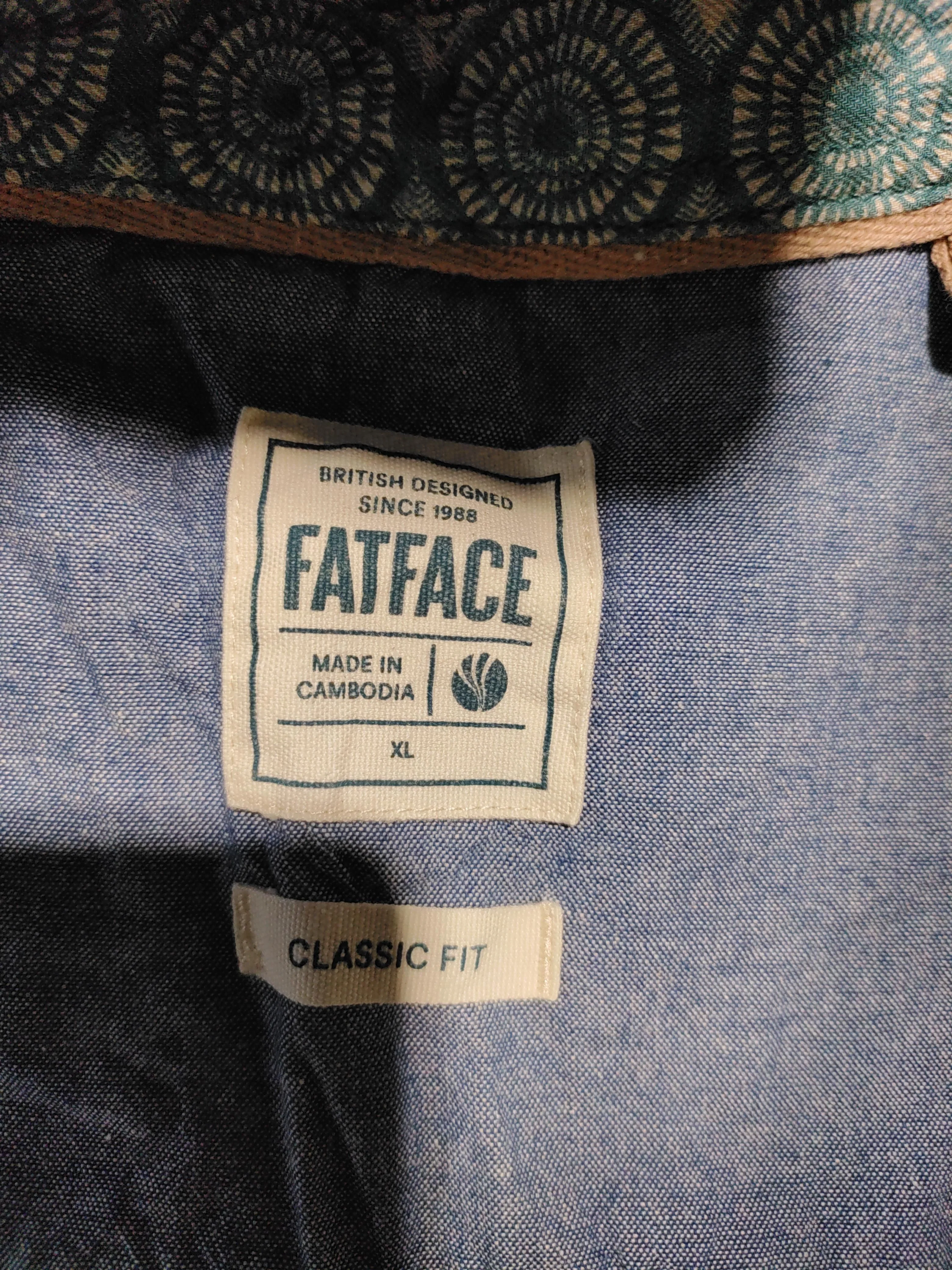 Fat Face Men's Shirt XL Green Geometric 100% Cotton Basic - Image 5