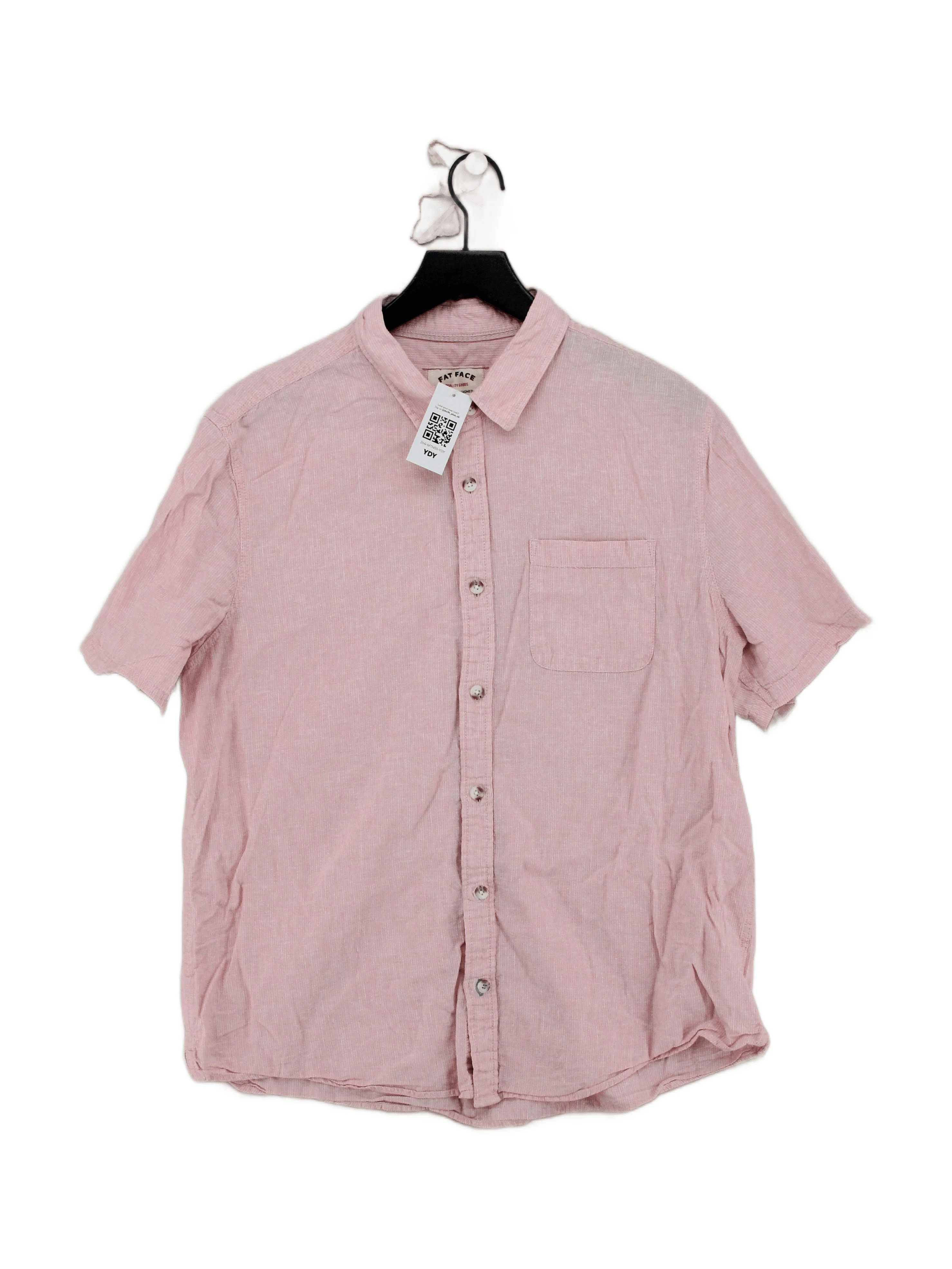 Fat Face Men's Shirt XL Pink Linen with Cotton Basic