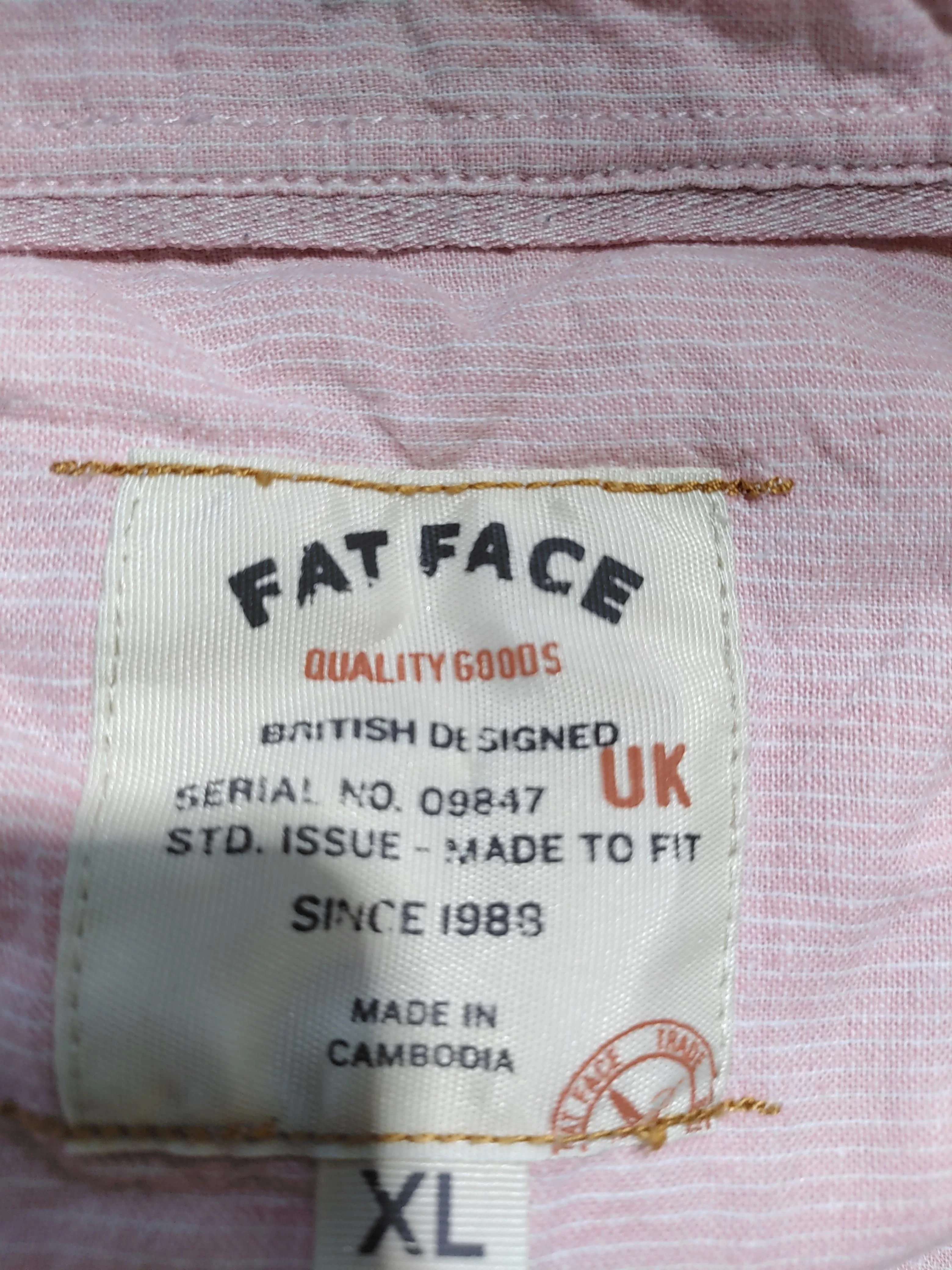 Fat Face Men's Shirt XL Pink Linen with Cotton Basic - Image 5