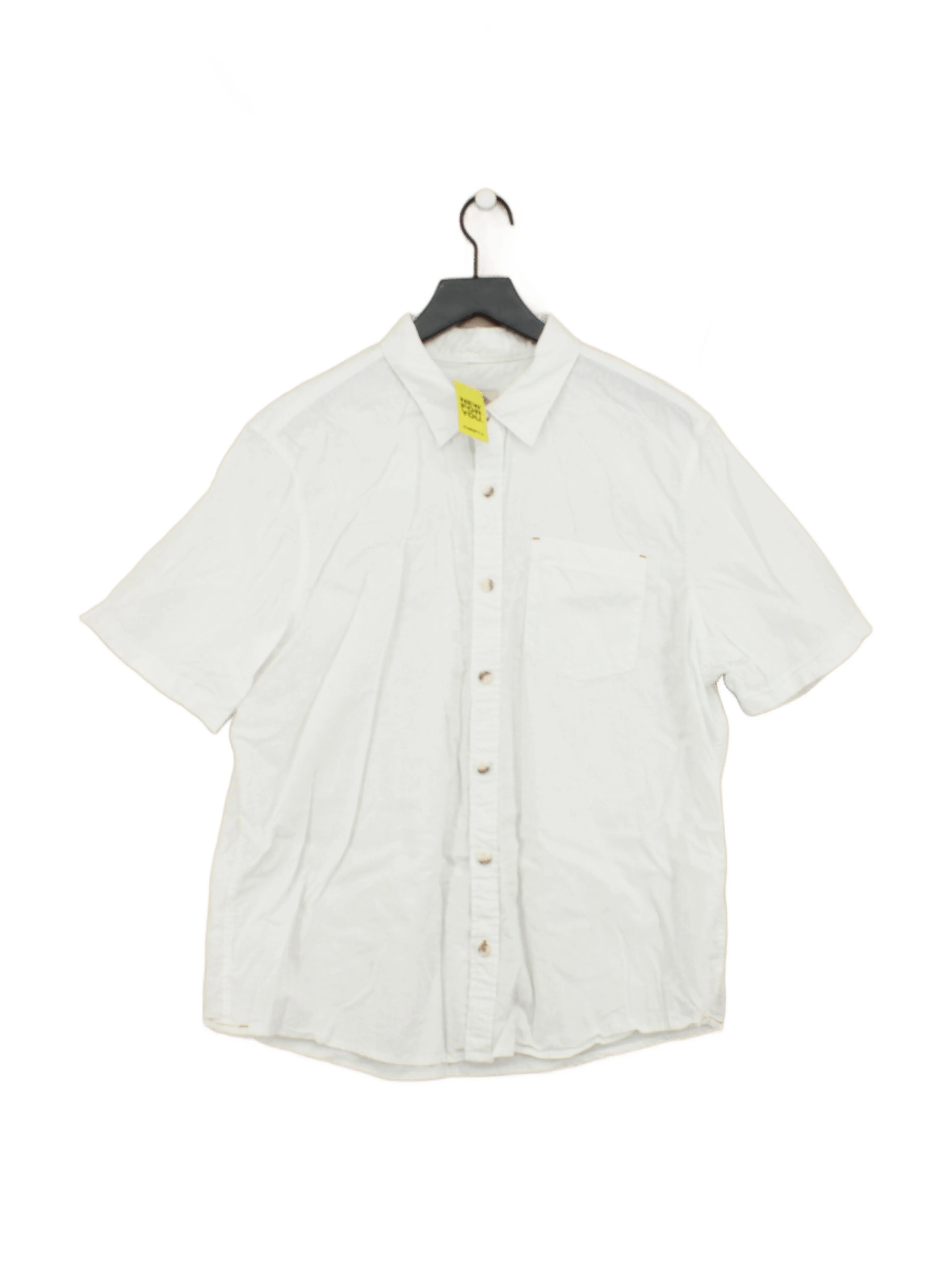 Fat Face Men's Shirt XL White Linen with Cotton Basic