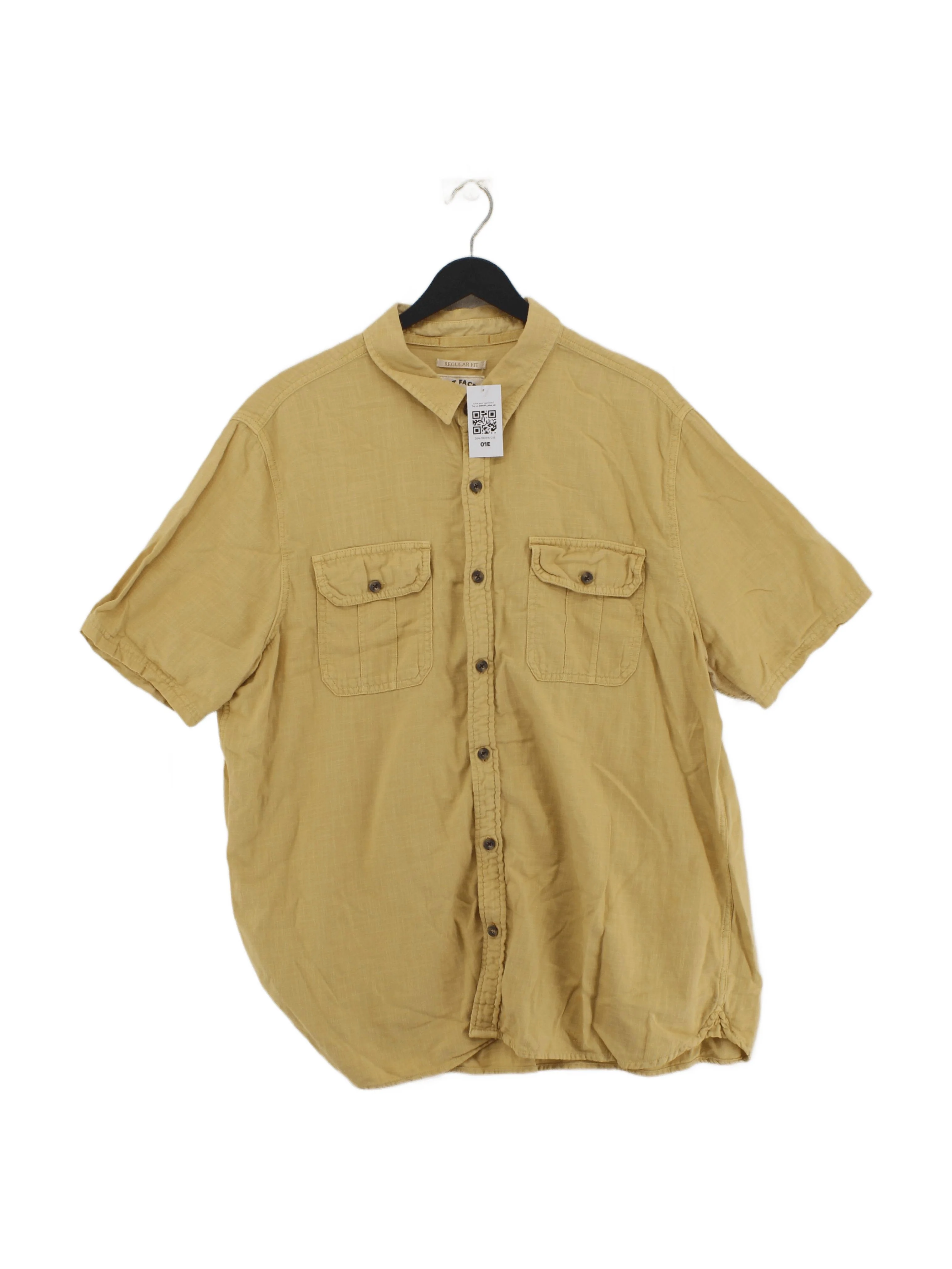 Fat Face Men's Shirt XXL Yellow 100% Cotton Basic