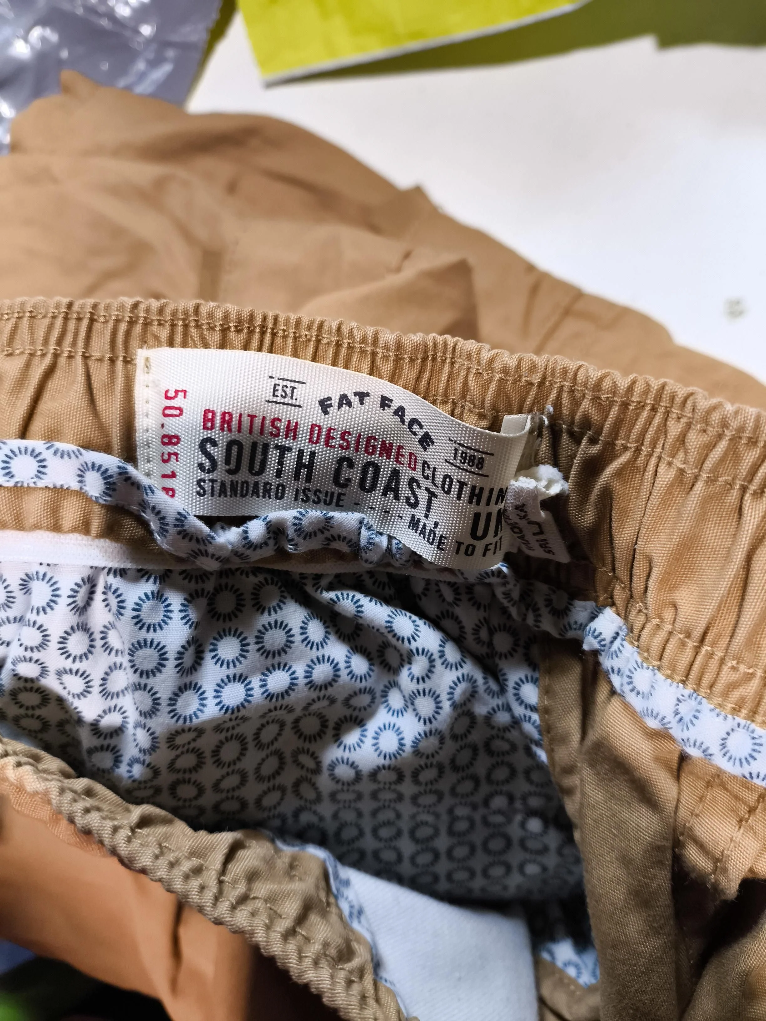 Fat Face Men's Shorts W 34 in Tan Cotton with Elastane Cargo - Image 5