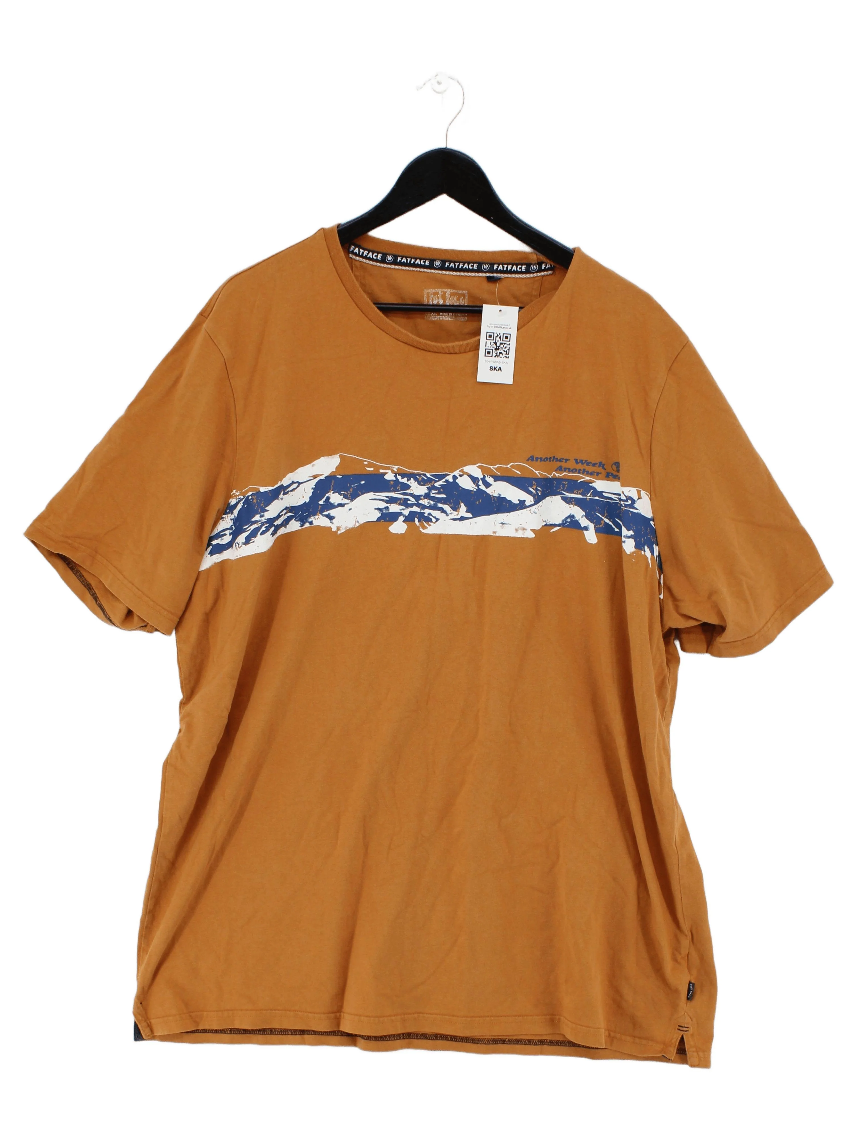 Fat Face Men's T-Shirt XXXL Tan Graphic Cotton with Elastane Basic