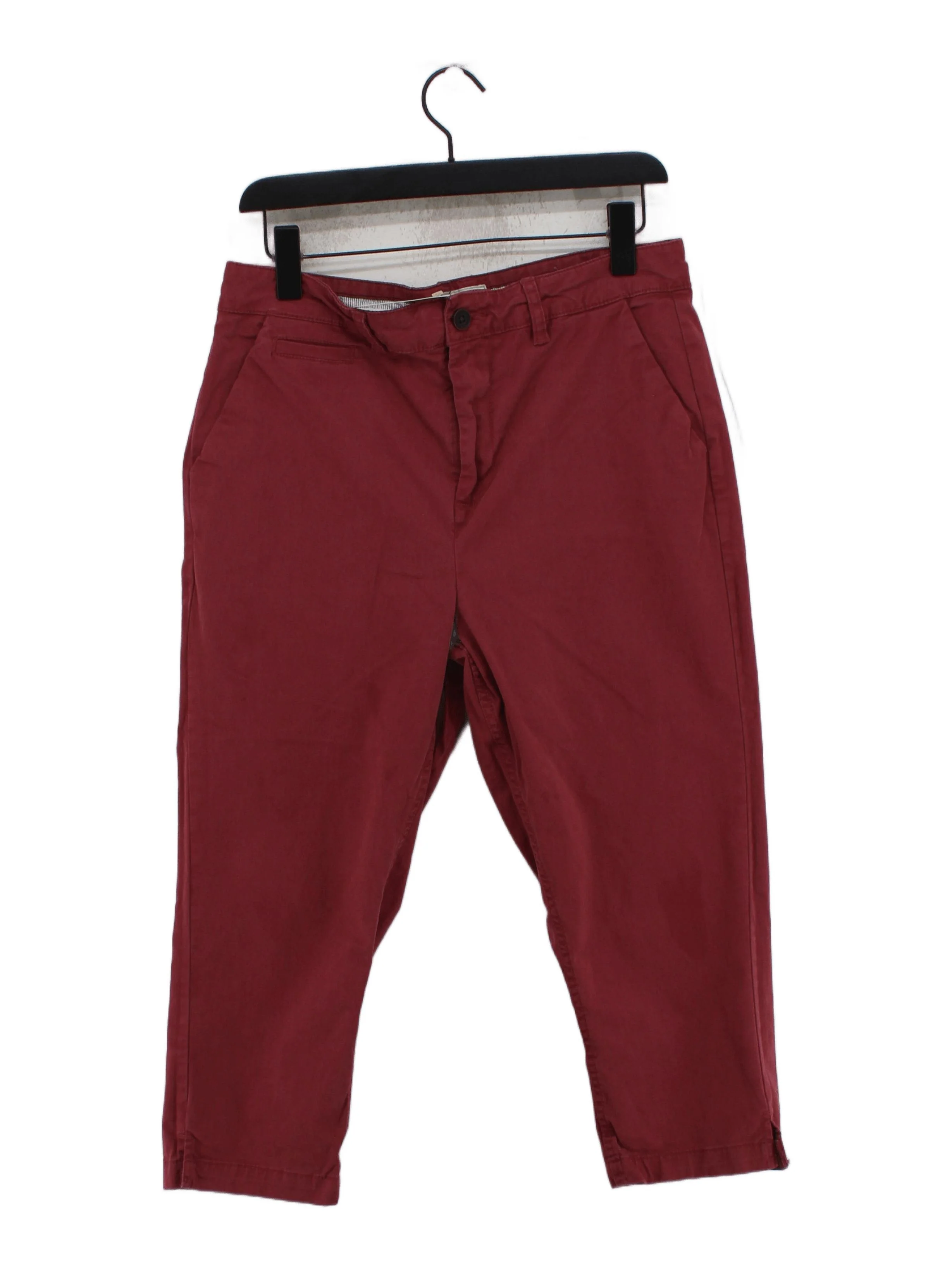 Fat Face Men's Trousers W 33 in Red Cotton with Elastane Straight Capri