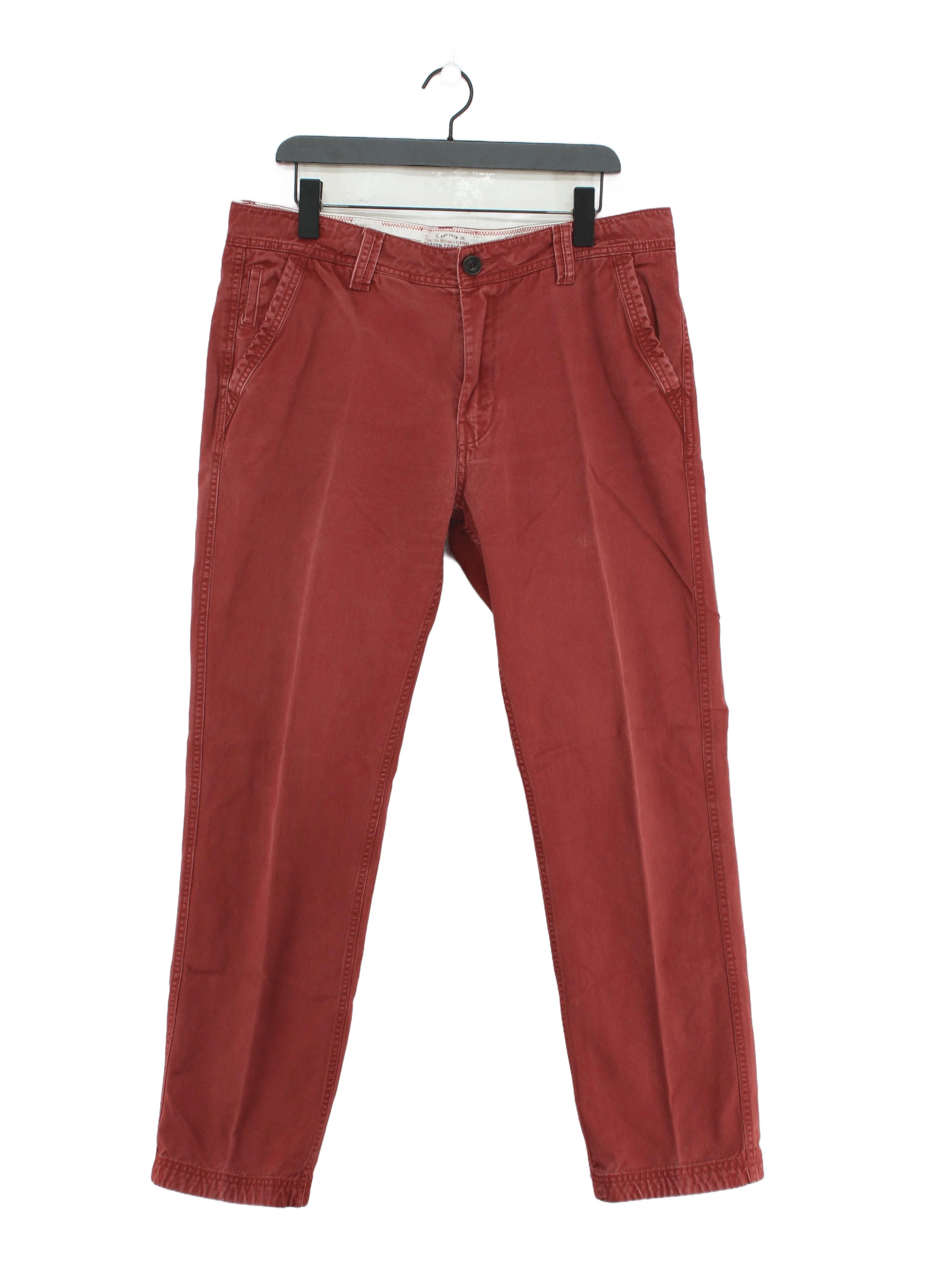 Fat Face Men's Trousers W 36 in Red 100% Cotton Straight Chino