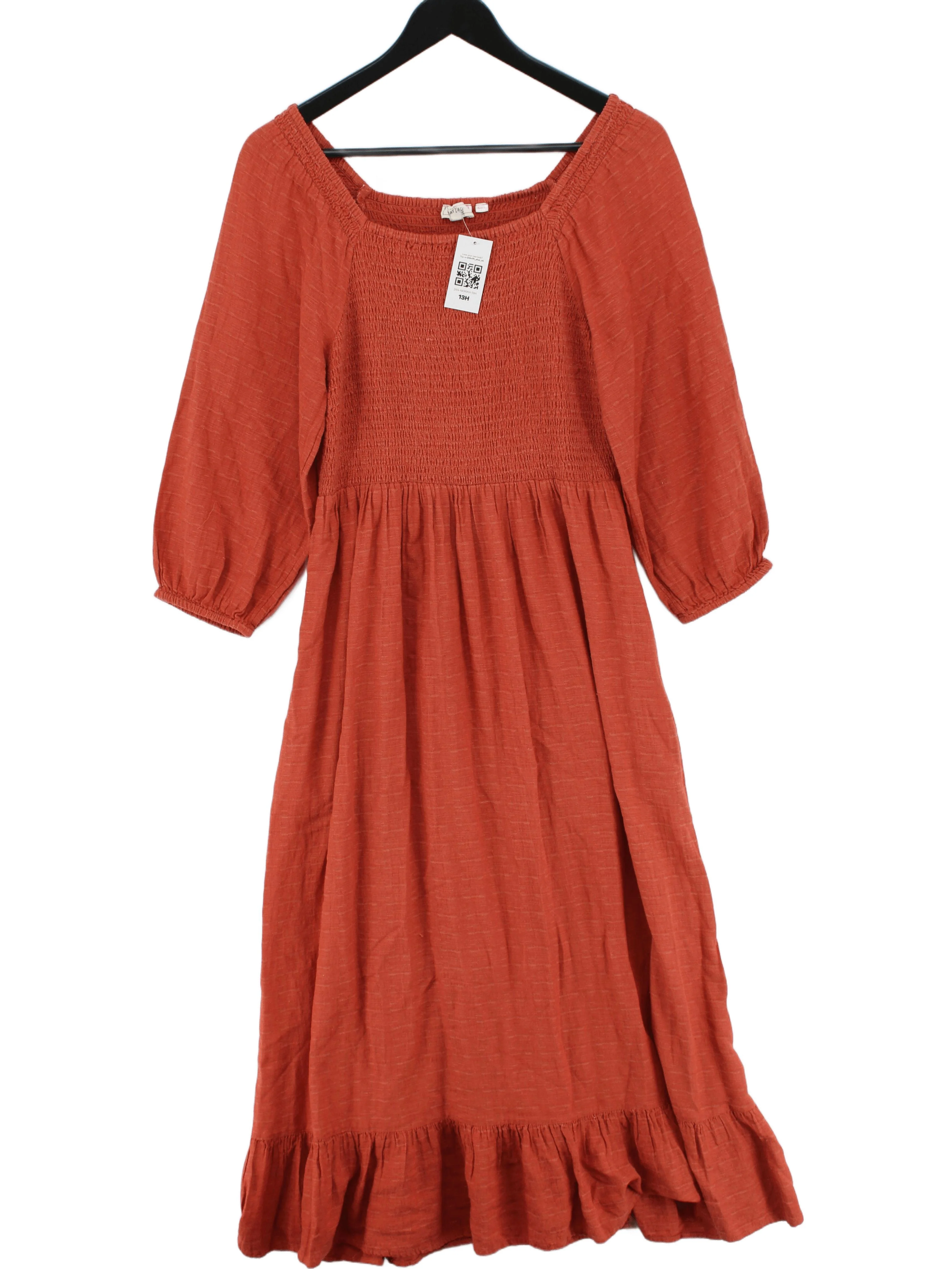 Fat Face Shirt Midi Dress UK12 in Orange