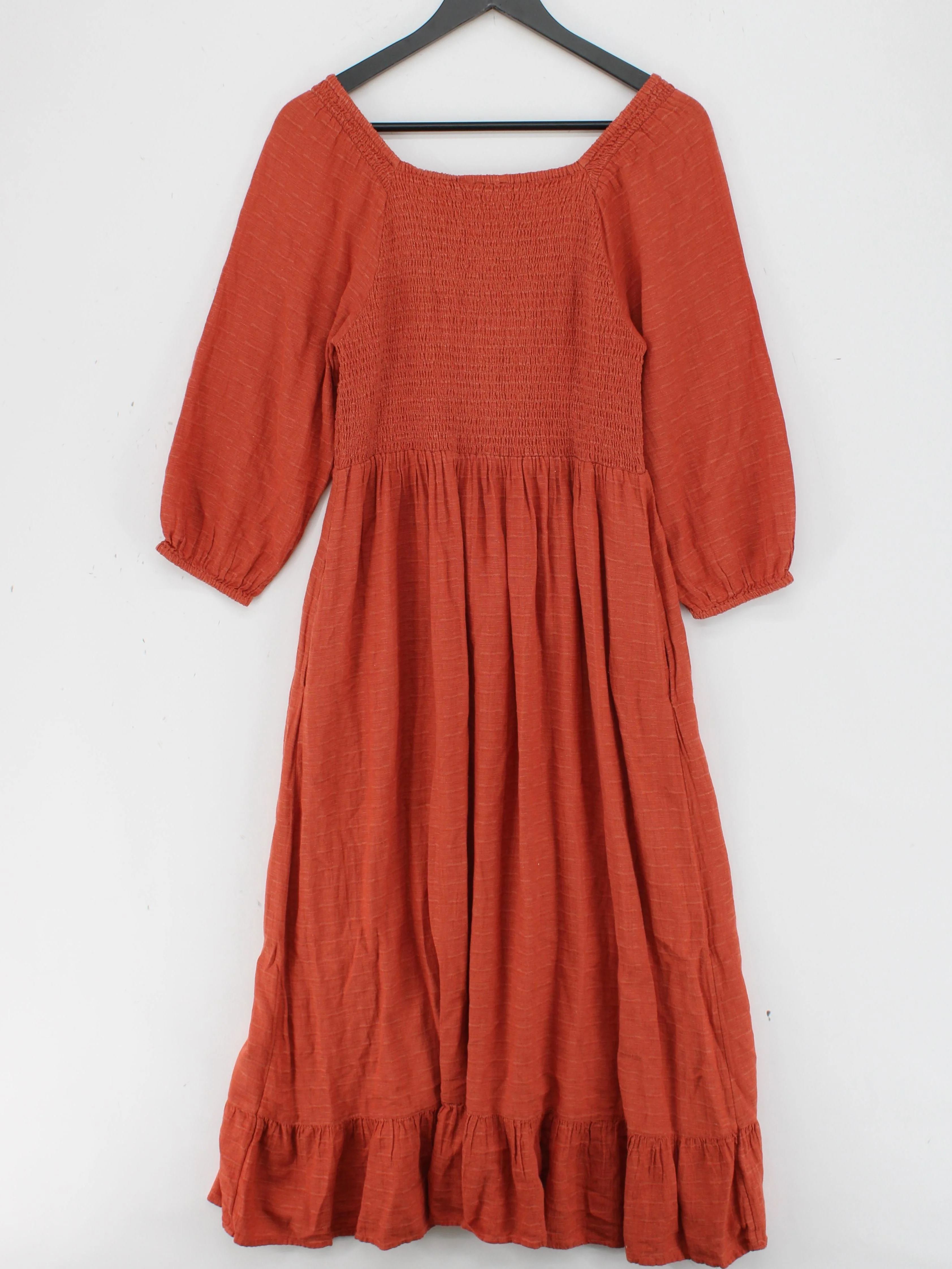 Fat Face Shirt Midi Dress UK12 in Orange - Image 2