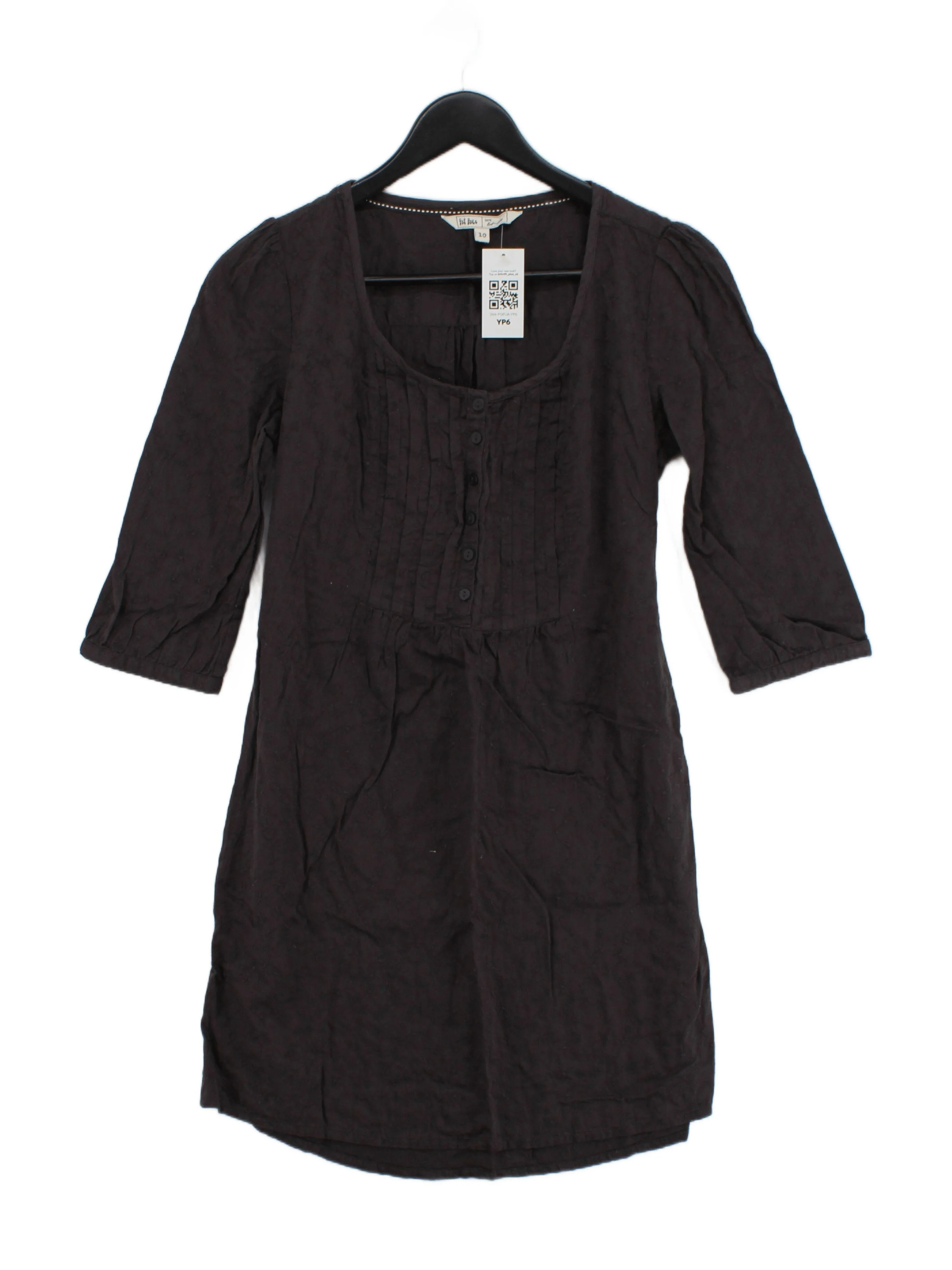 Fat Face Shirt Mini Dress UK10 in Black
