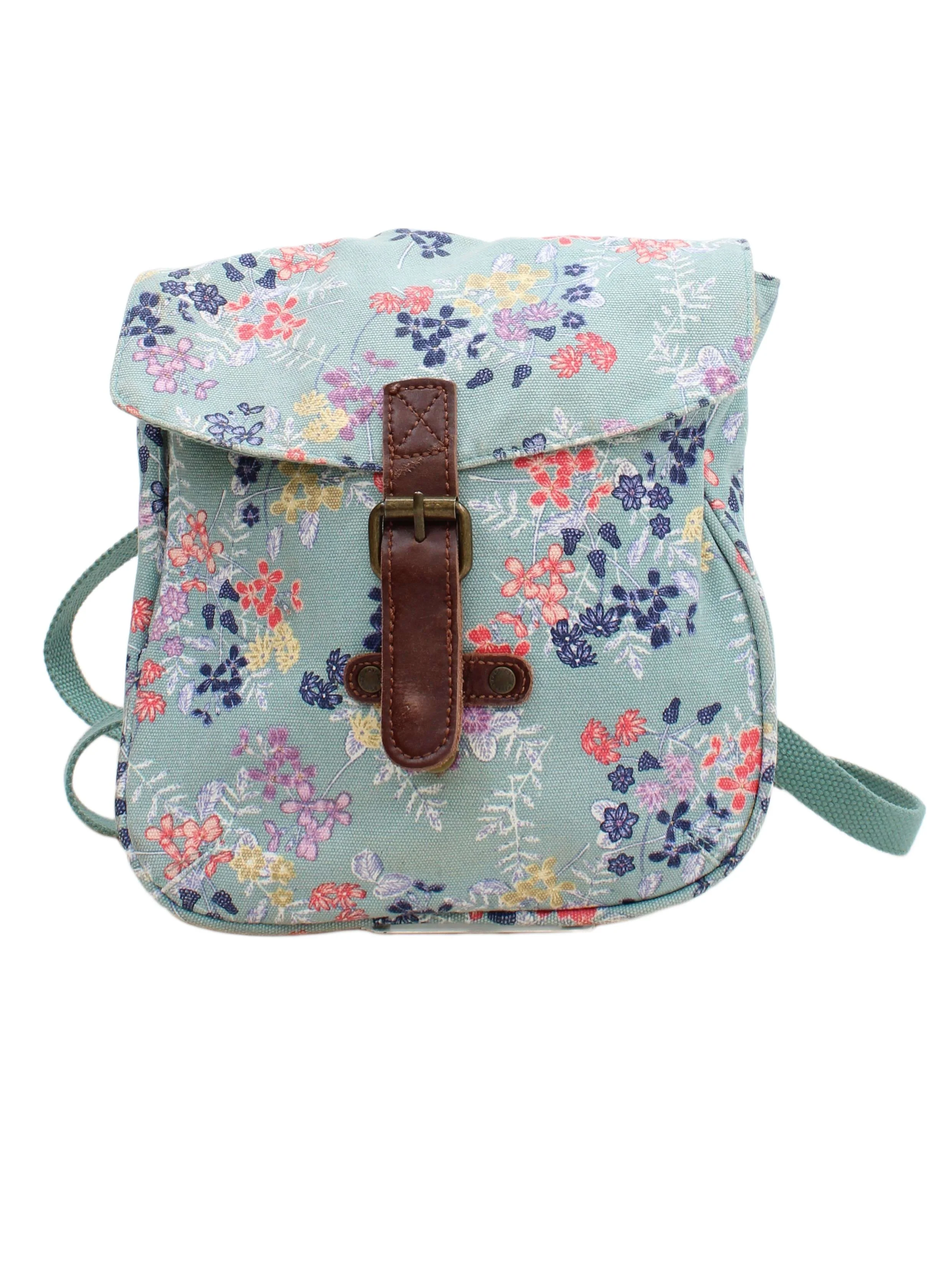 Fat Face Women's Bag Multi Floral Cotton with Faux Leather Backpack